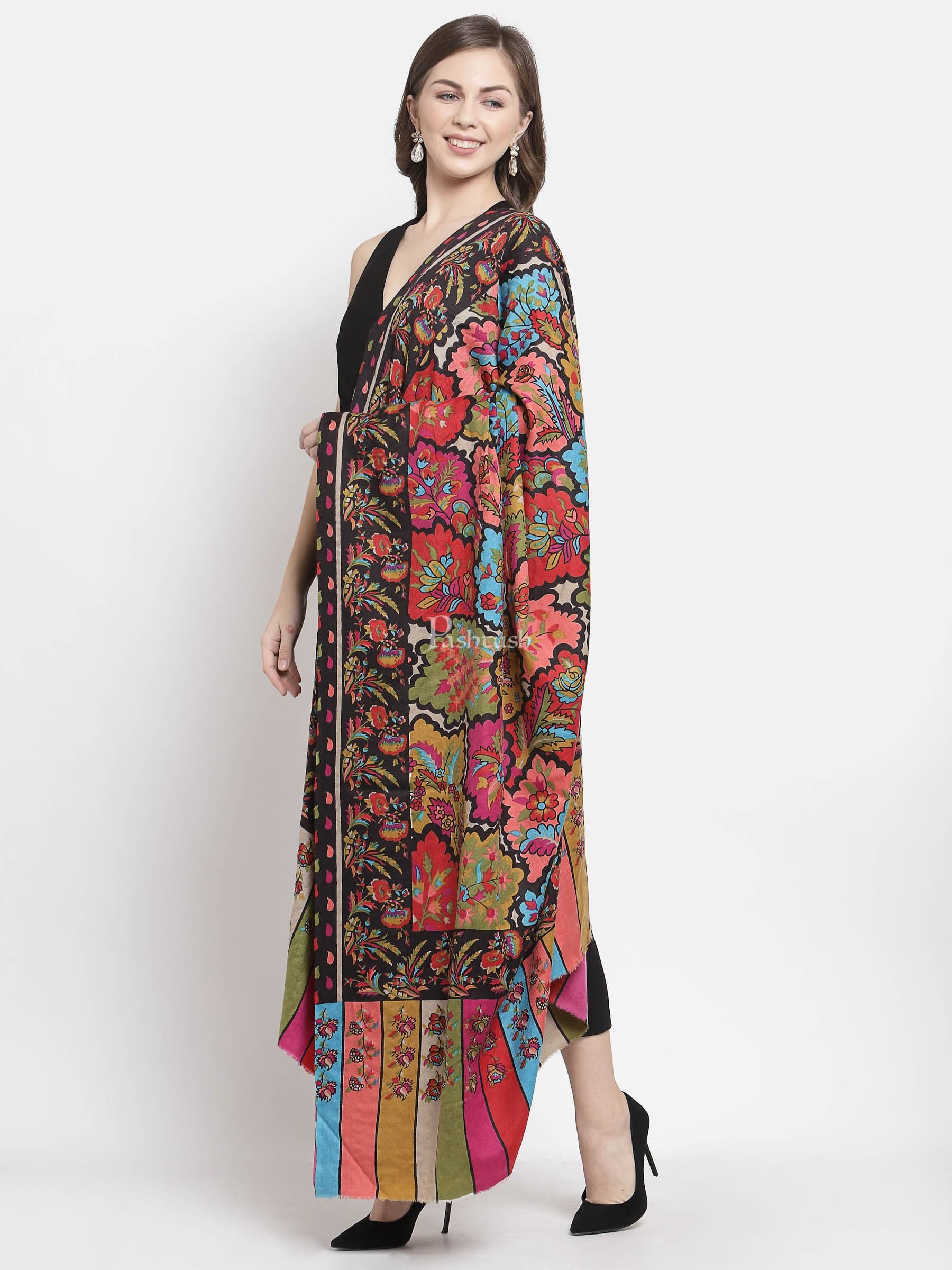 Pashtush Womens Kalamkari Printed Shawl, Medium, Thick And Warm - Image 3