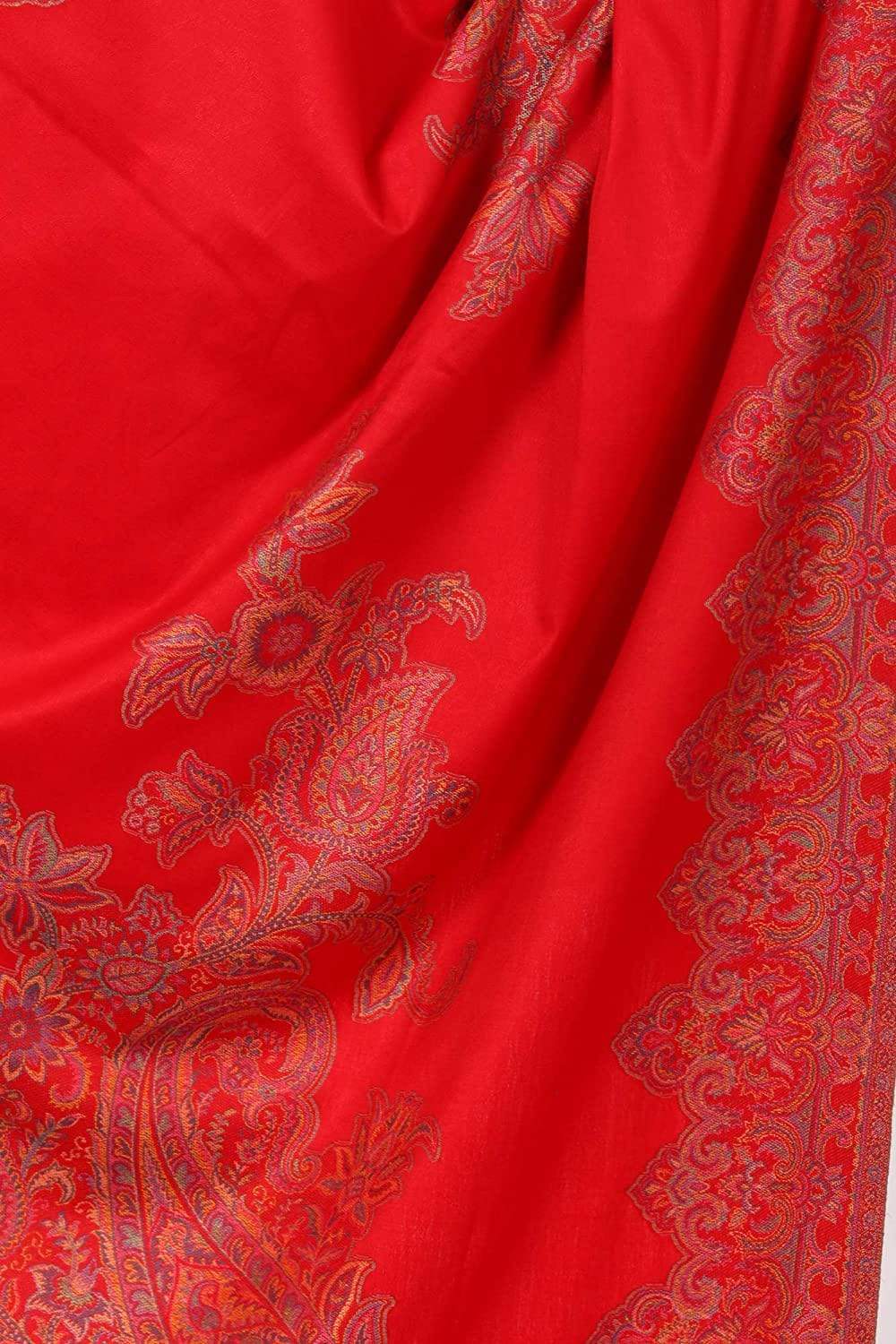 Pashtush Women'S Jacquard Ambi Shawl, Warm And Soft, Faux Pashmina - Red - Image 2