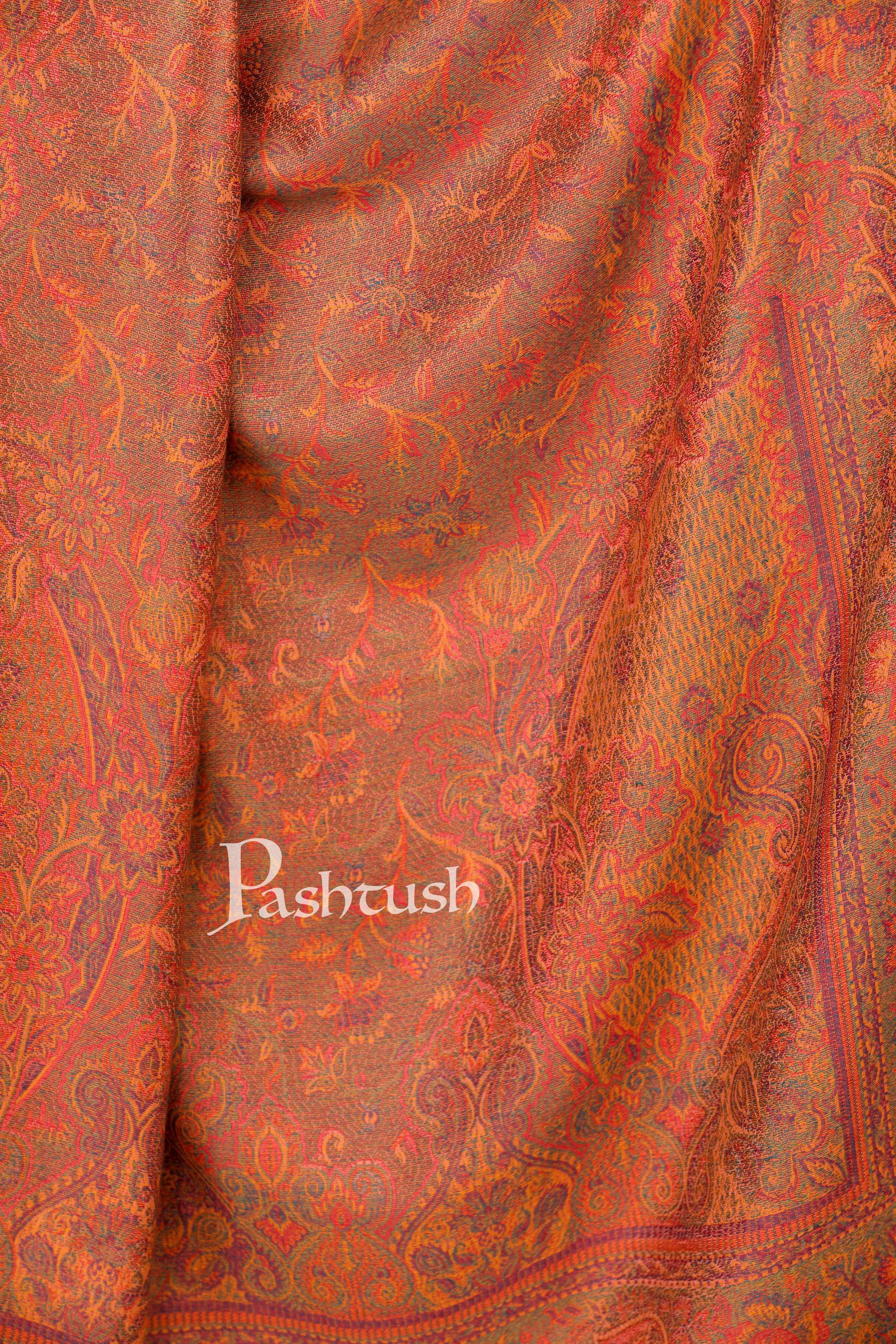 Pashtush Women'S Reversible Shawl, Faux Pashmina Design, Peach - Image 3