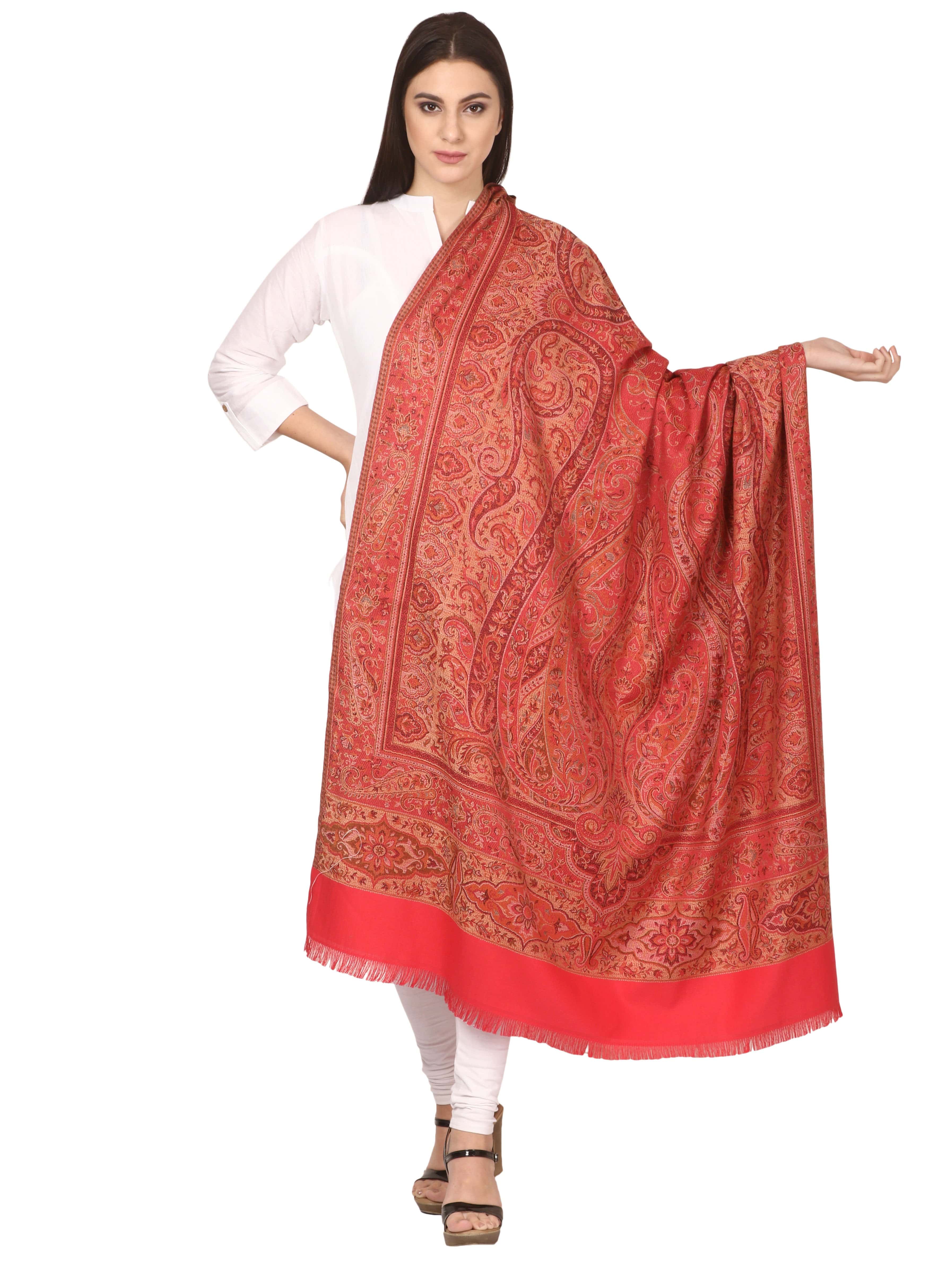 Pashtush Women'S Shawl, Faux Pashmina Design, Pink
