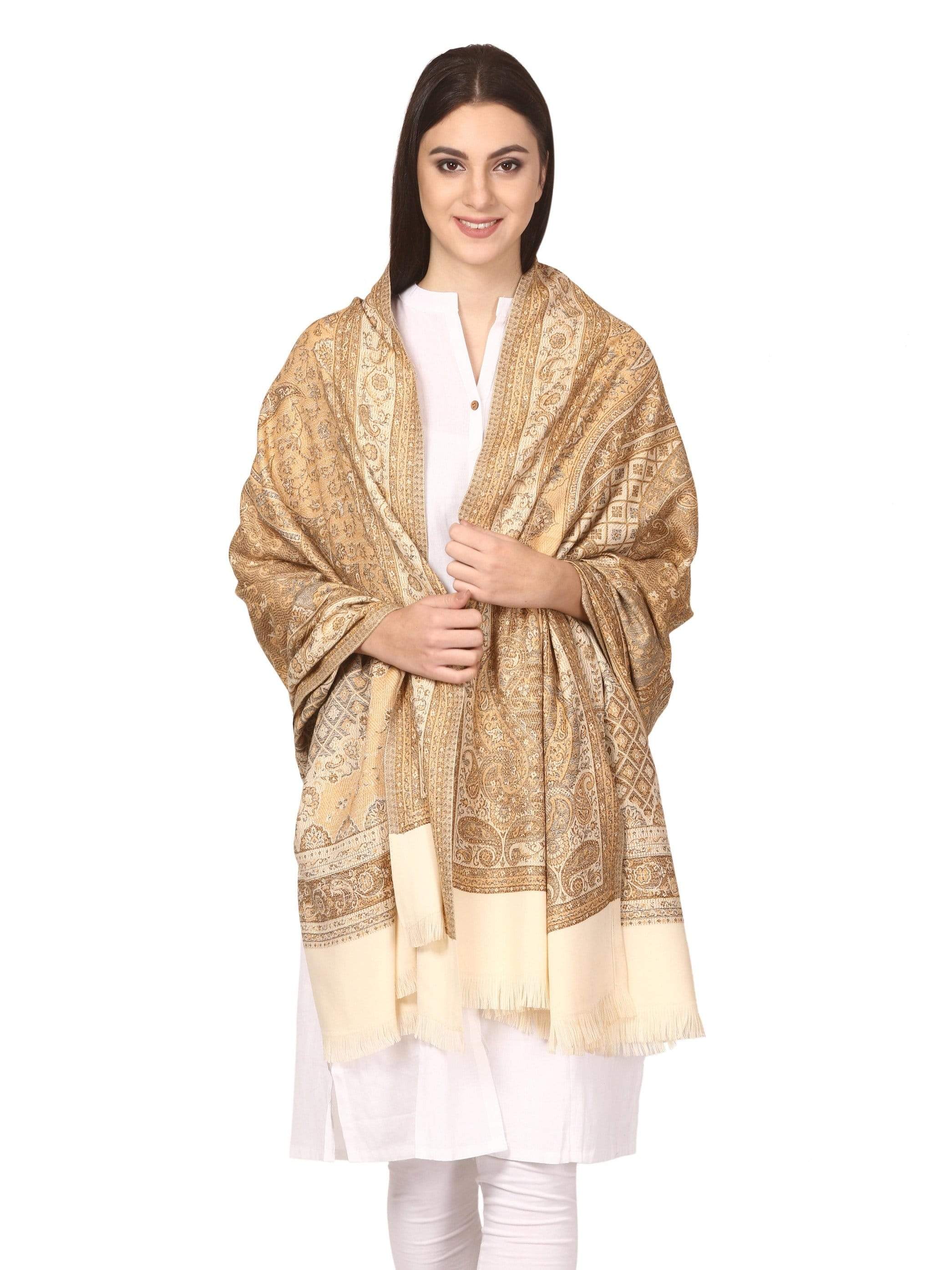 Pashtush Women'S Shawl, Faux Pashmina Design, Sahara - Image 5