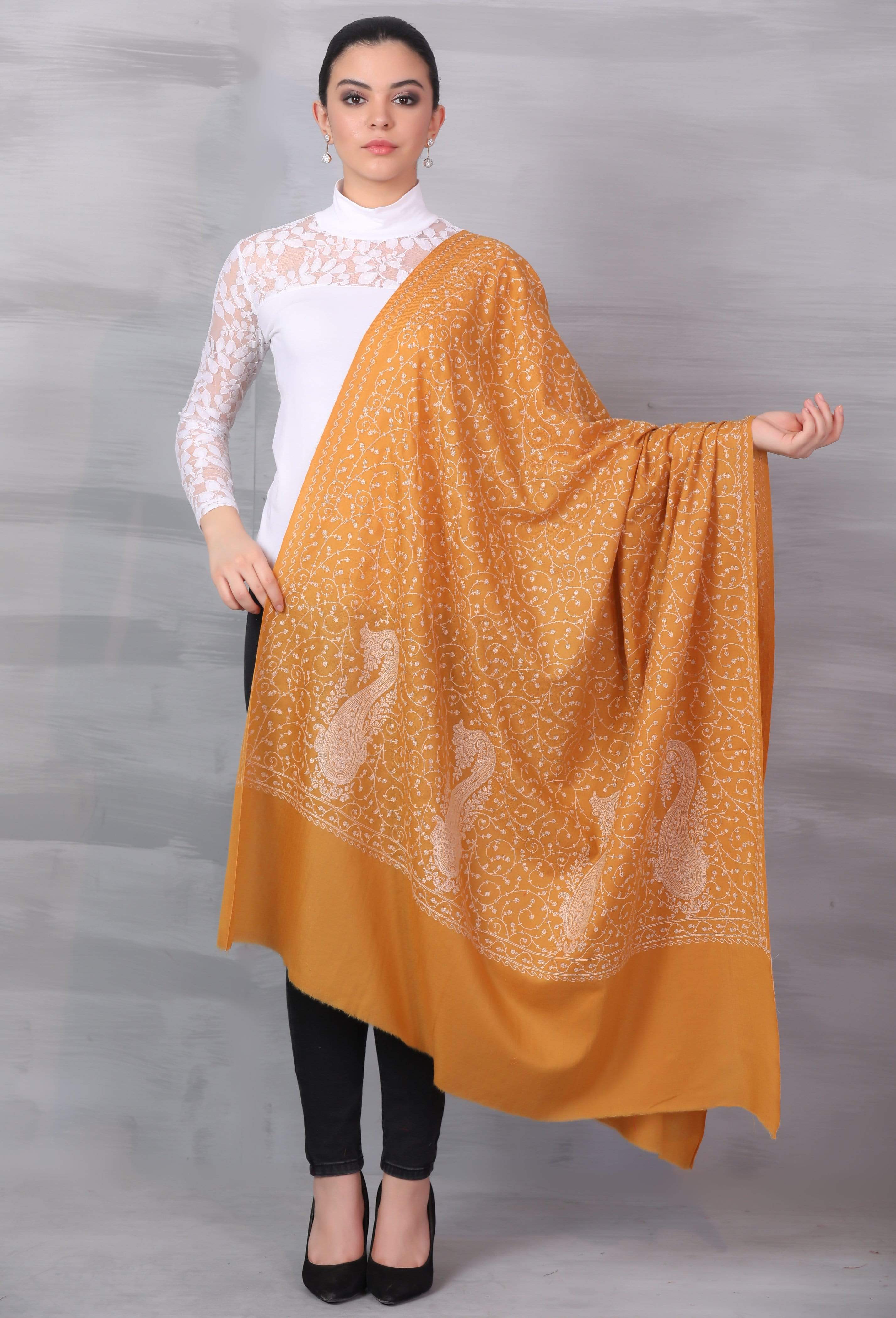 Pashtush Womens Shawl With Tone On Tone Embroidery, Soft, Warm, Light Weight - Image 2