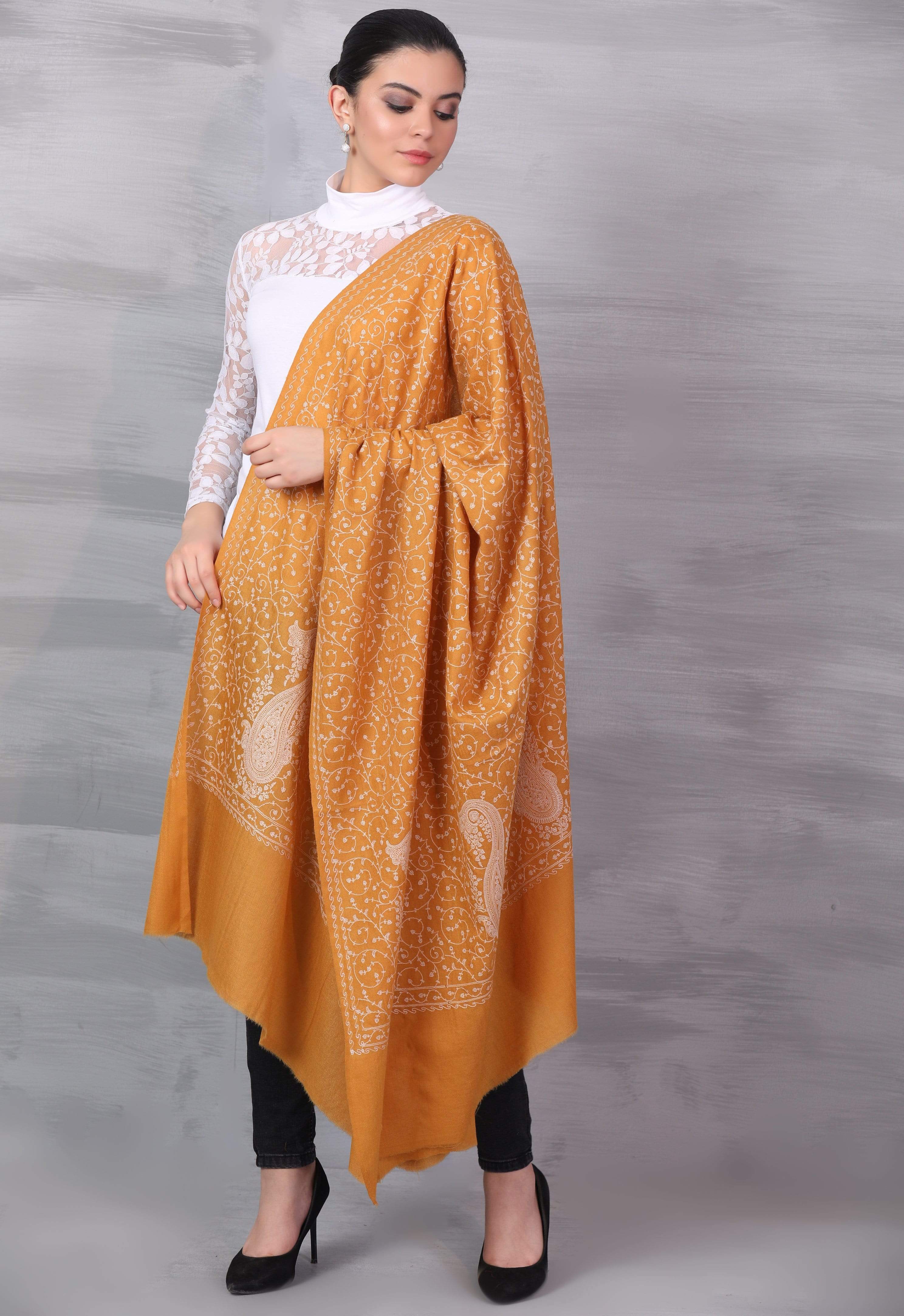 Pashtush Womens Shawl With Tone On Tone Embroidery, Soft, Warm, Light Weight - Image 5