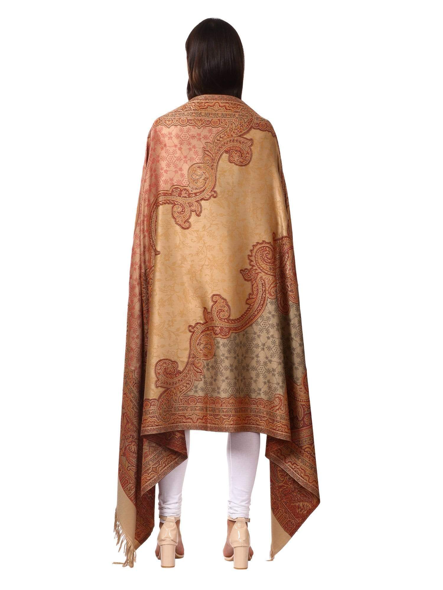 Pashtush Women'S Warm, Soft Faux Pashmina Design Beige - Image 4