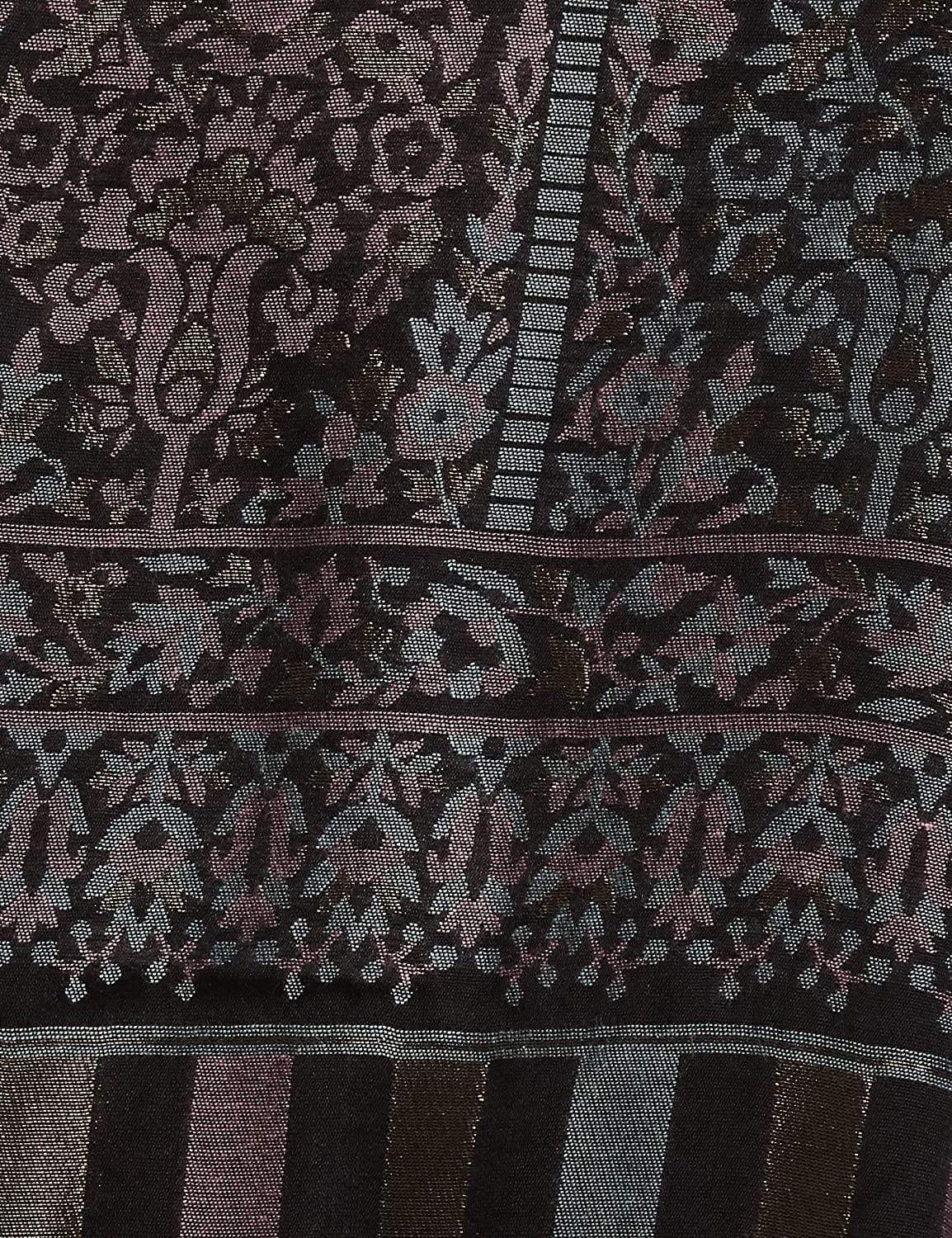 Pashtush Women'S Paisley Design, Soft Bamboo Scarf, Golden Zari Thread Weave - Image 9