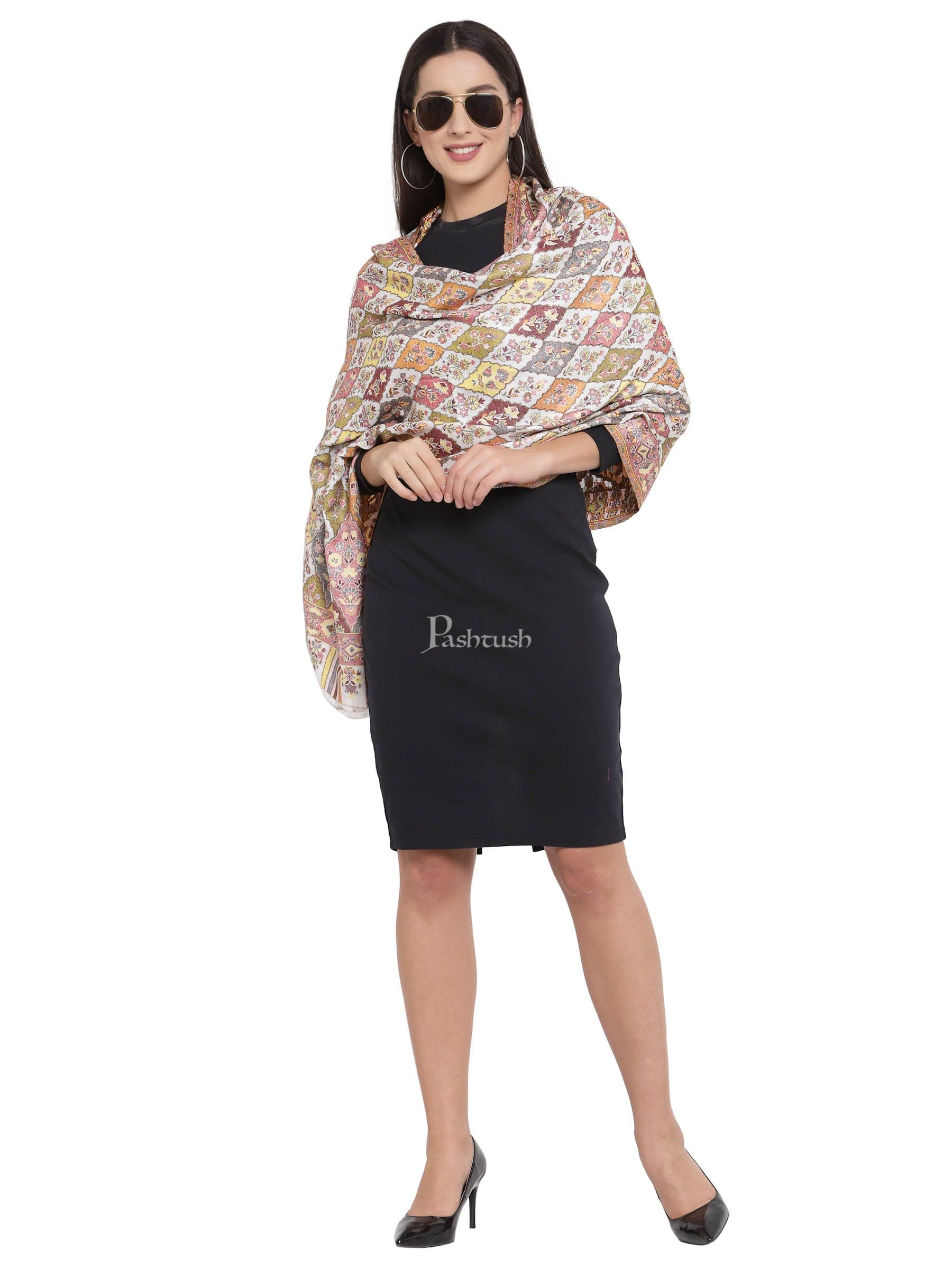 Pashtush Women'S Paisley Design, Soft Bamboo Scarf, Multi Coloured - Image 4