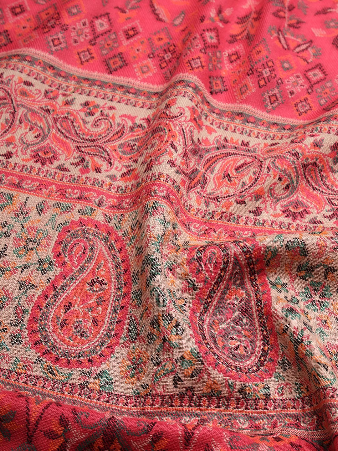 Pashtush Womens Paisley Shawl, Rich Garden Aesthetic, Faux Pashmina, Pink - Image 3