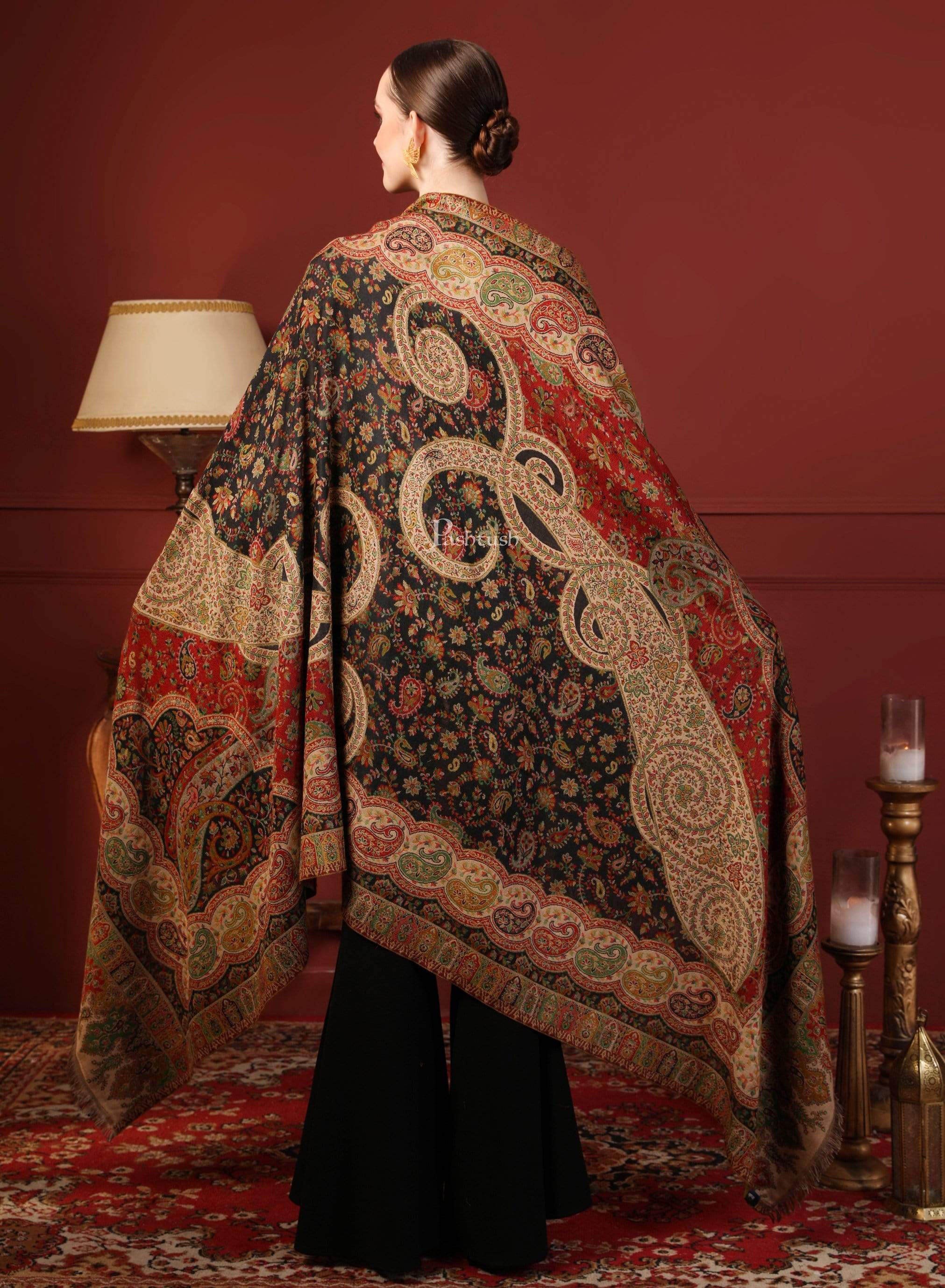 Pashtush Womens Paisley Weave Ethnic Shawl, Soft And Warm - Image 3