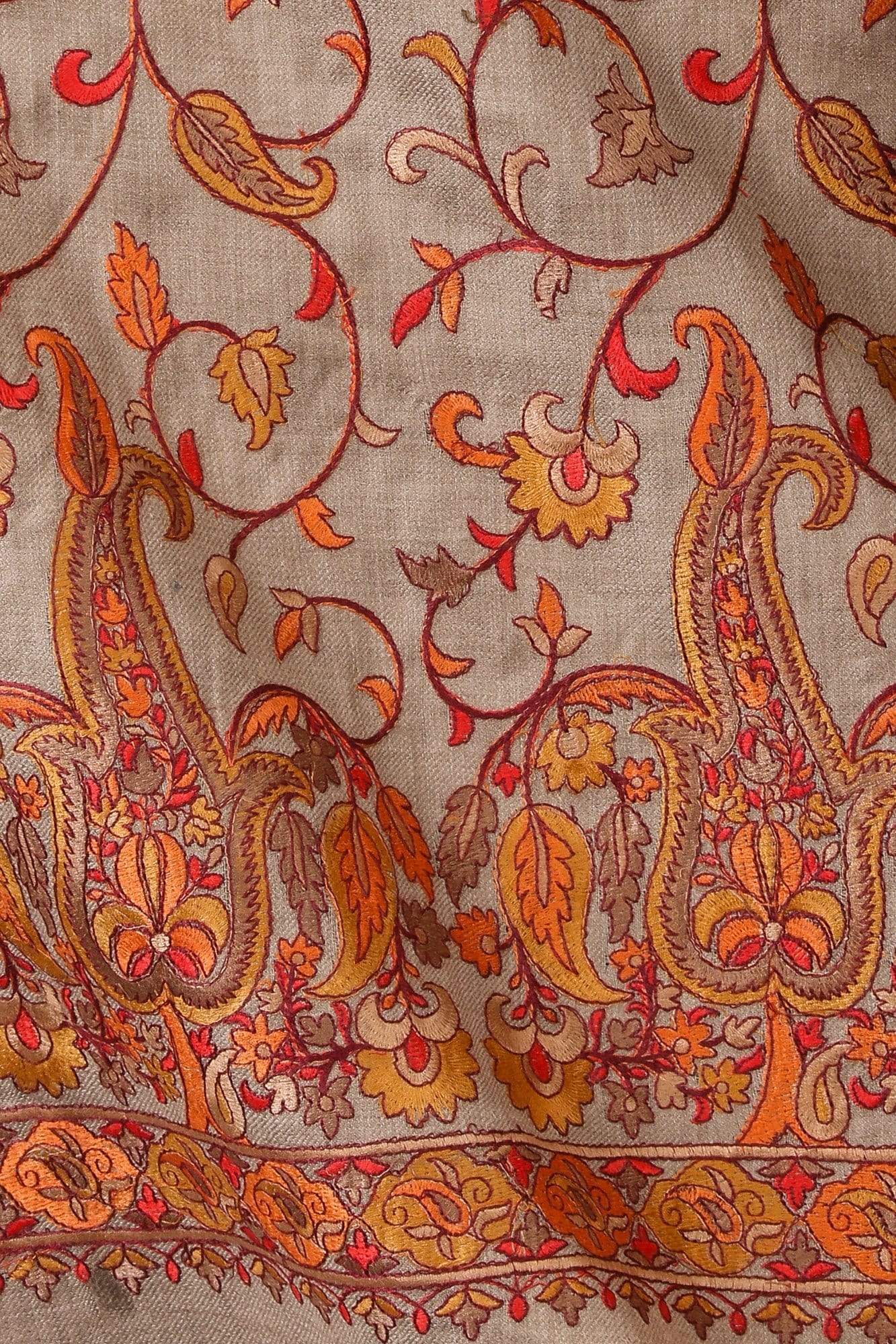 Pashtush Womens Papier Machè Embroidery Jaal Shawl - Thaar - Image 2