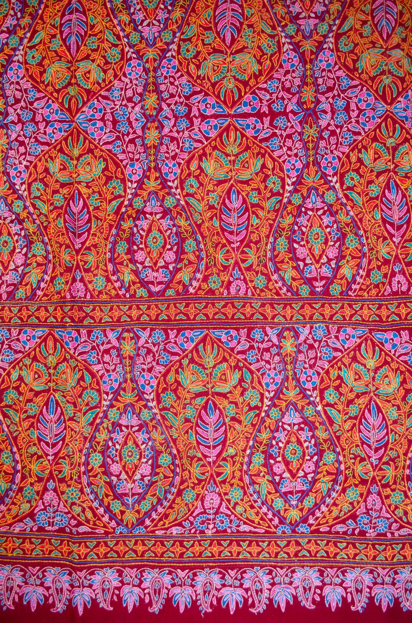 Pashtush Womens Pashmina Handloom Shawl, Silk Kashmiri Papier Mache Embroidery, Resham Threadwork - Image 5