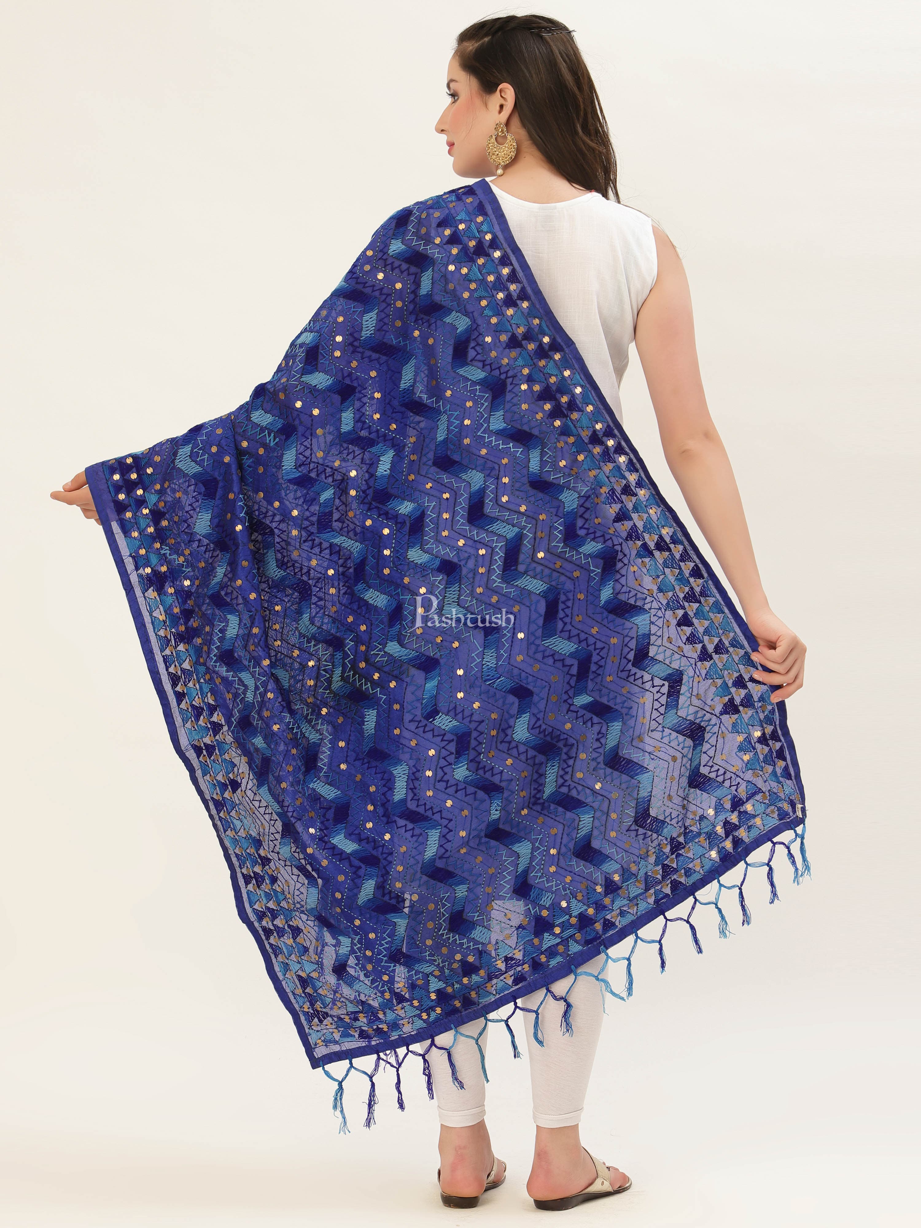 Pashtush Womens Phulkari Dupatta - Image 3