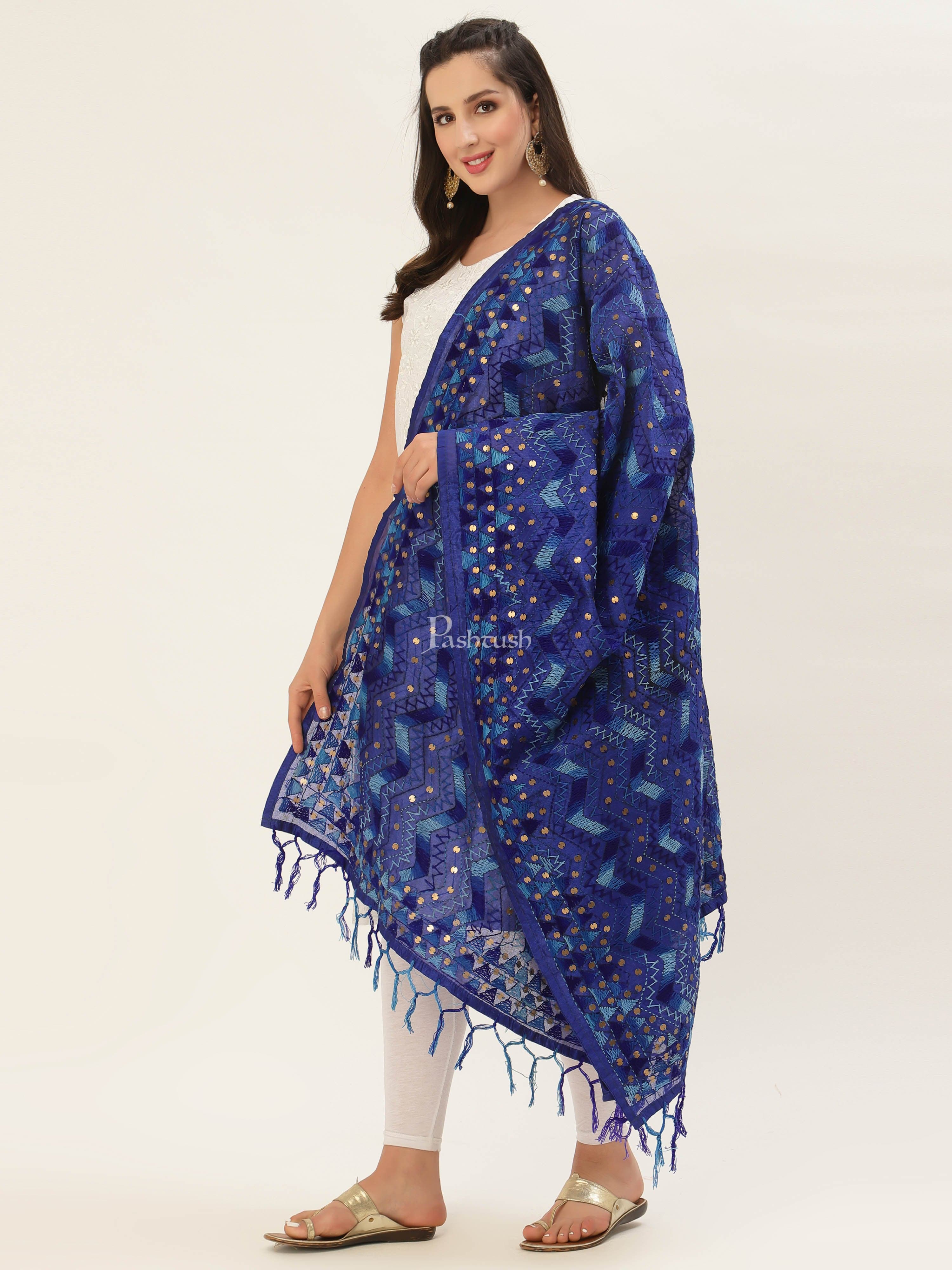 Pashtush Womens Phulkari Dupatta - Image 4