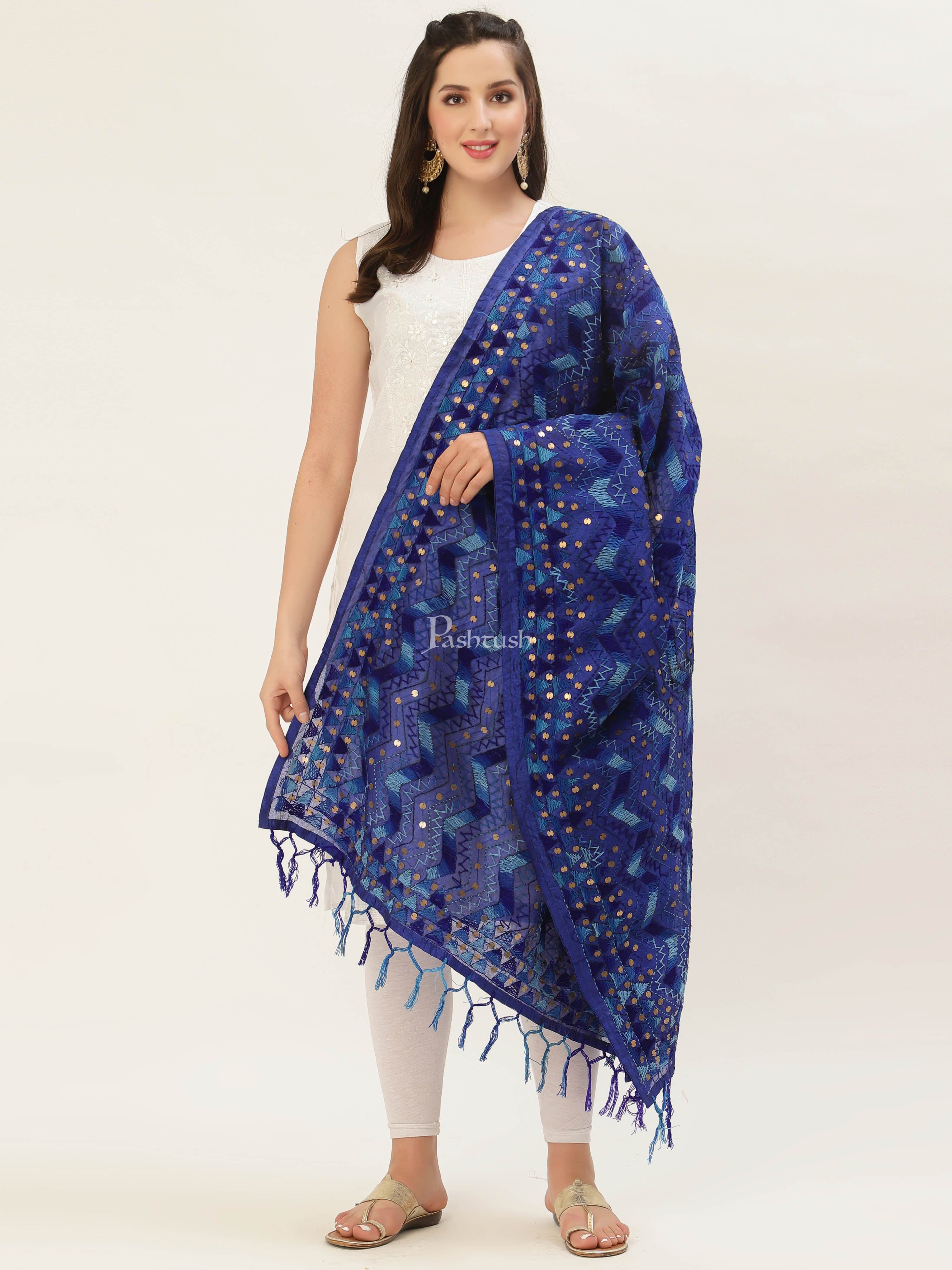 Pashtush Womens Phulkari Dupatta - Image 5