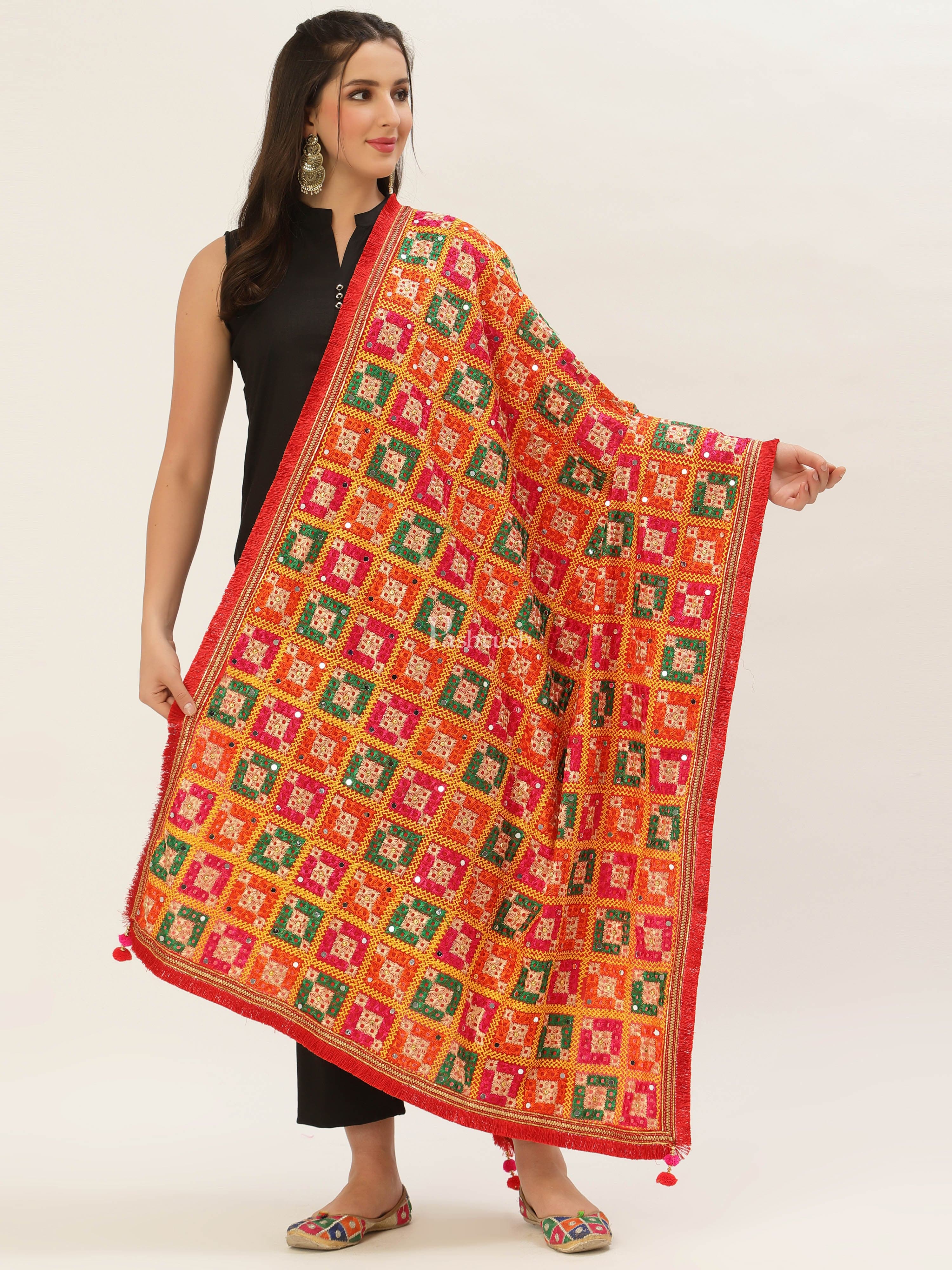 Pashtush Womens Phulkari Dupatta