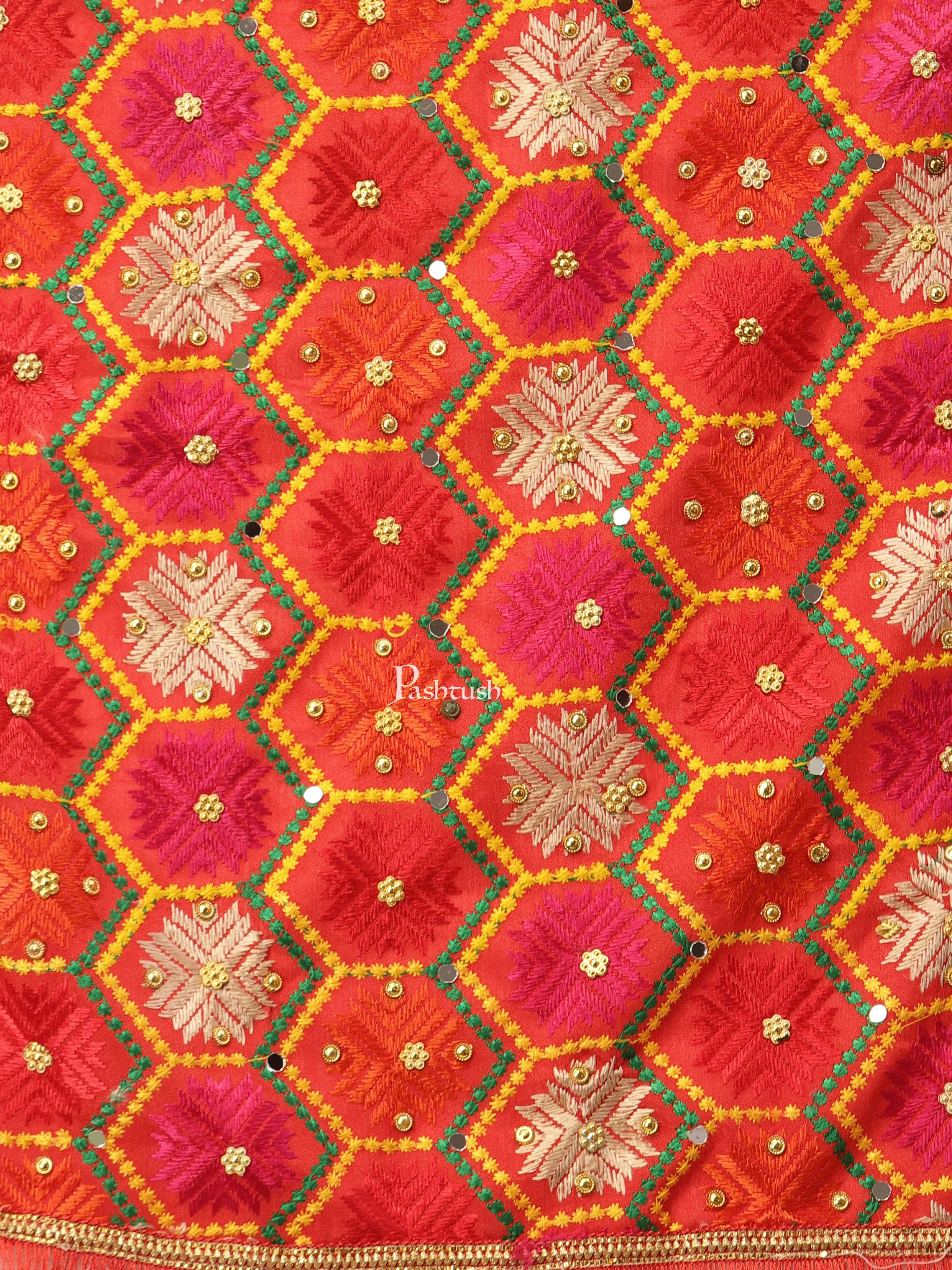 Pashtush Womens Phulkari Dupatta - Image 3