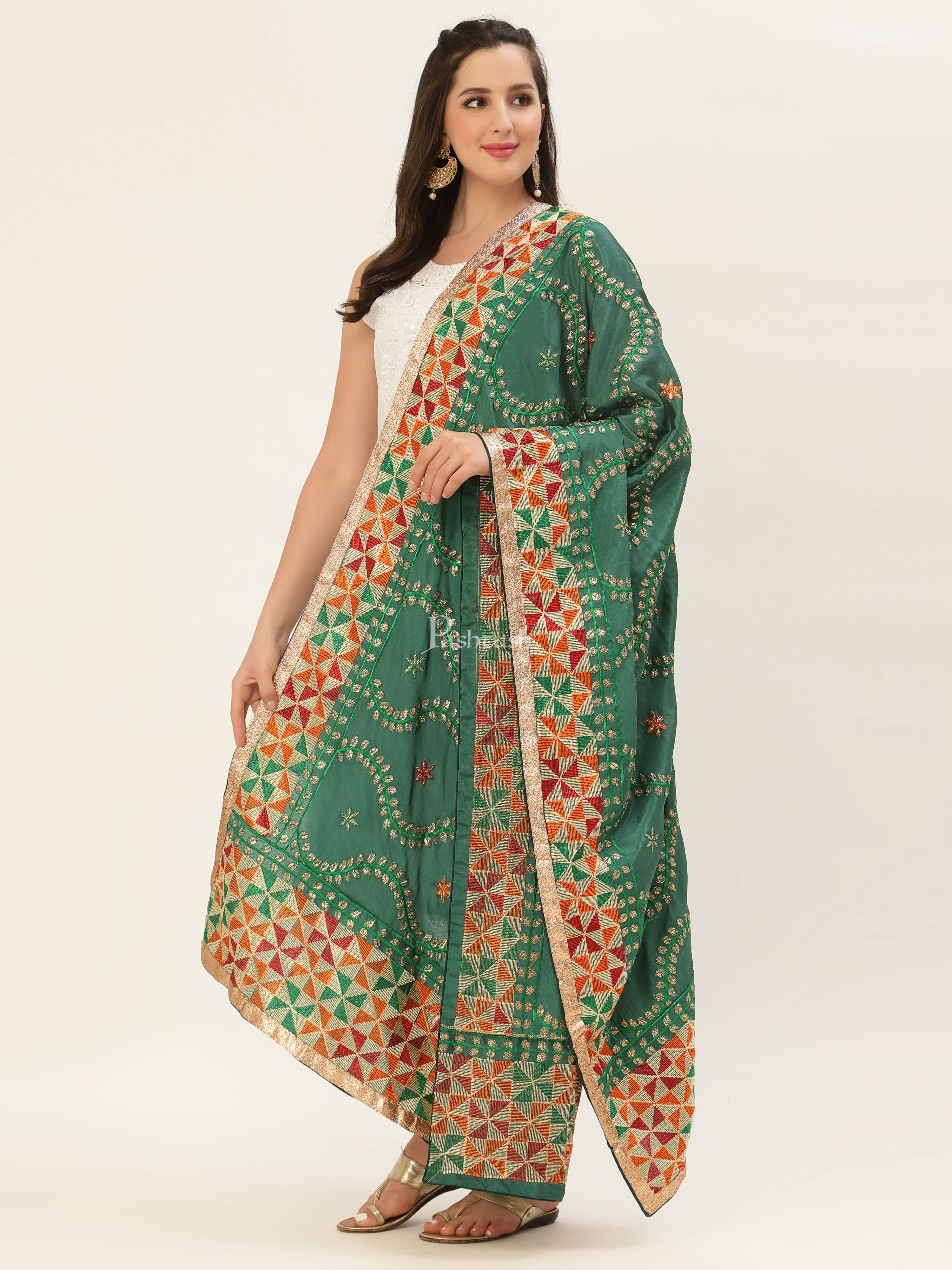 Pashtush Womens Phulkari Dupatta - Image 5