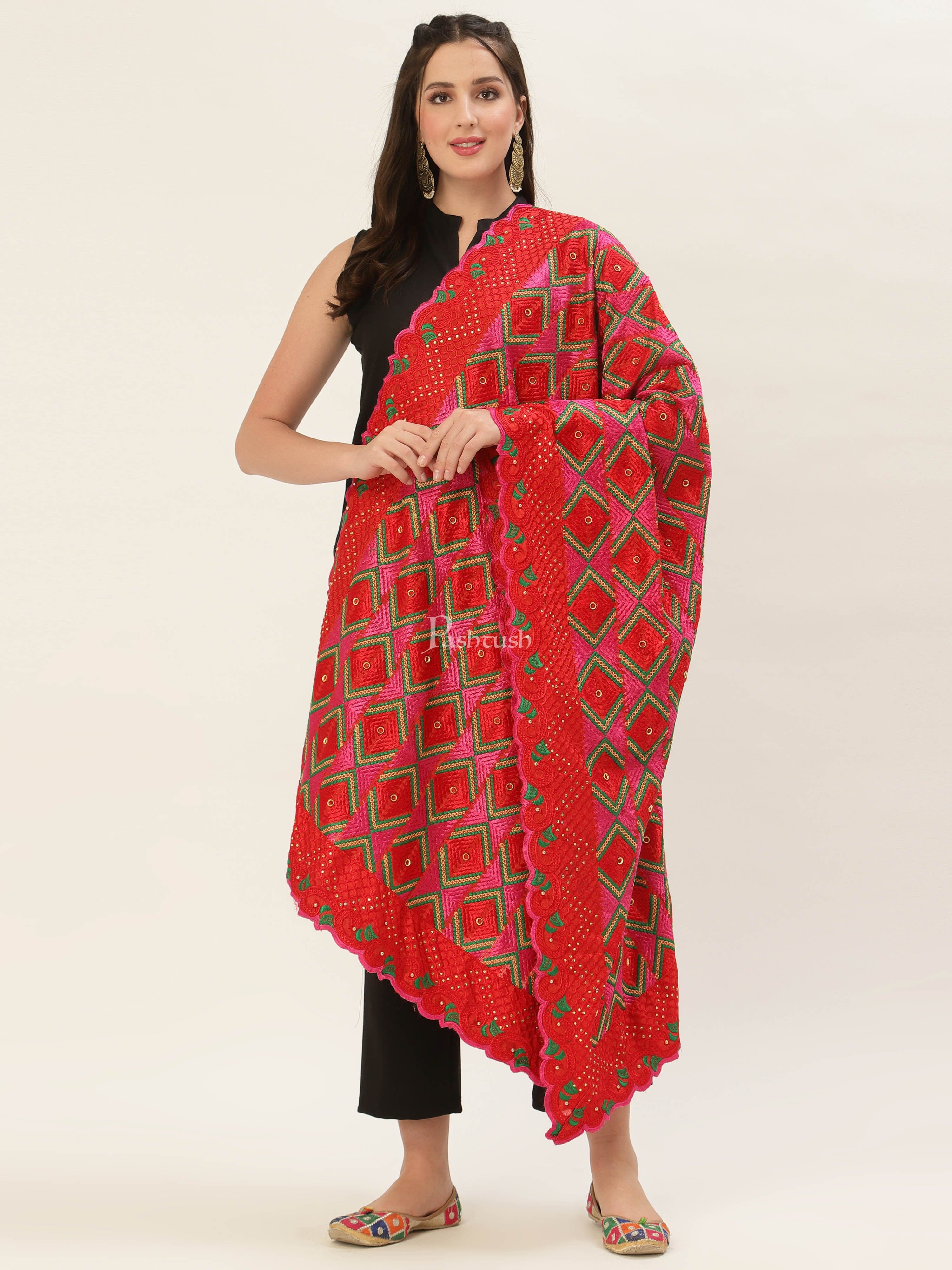 Pashtush Womens Phulkari Dupatta