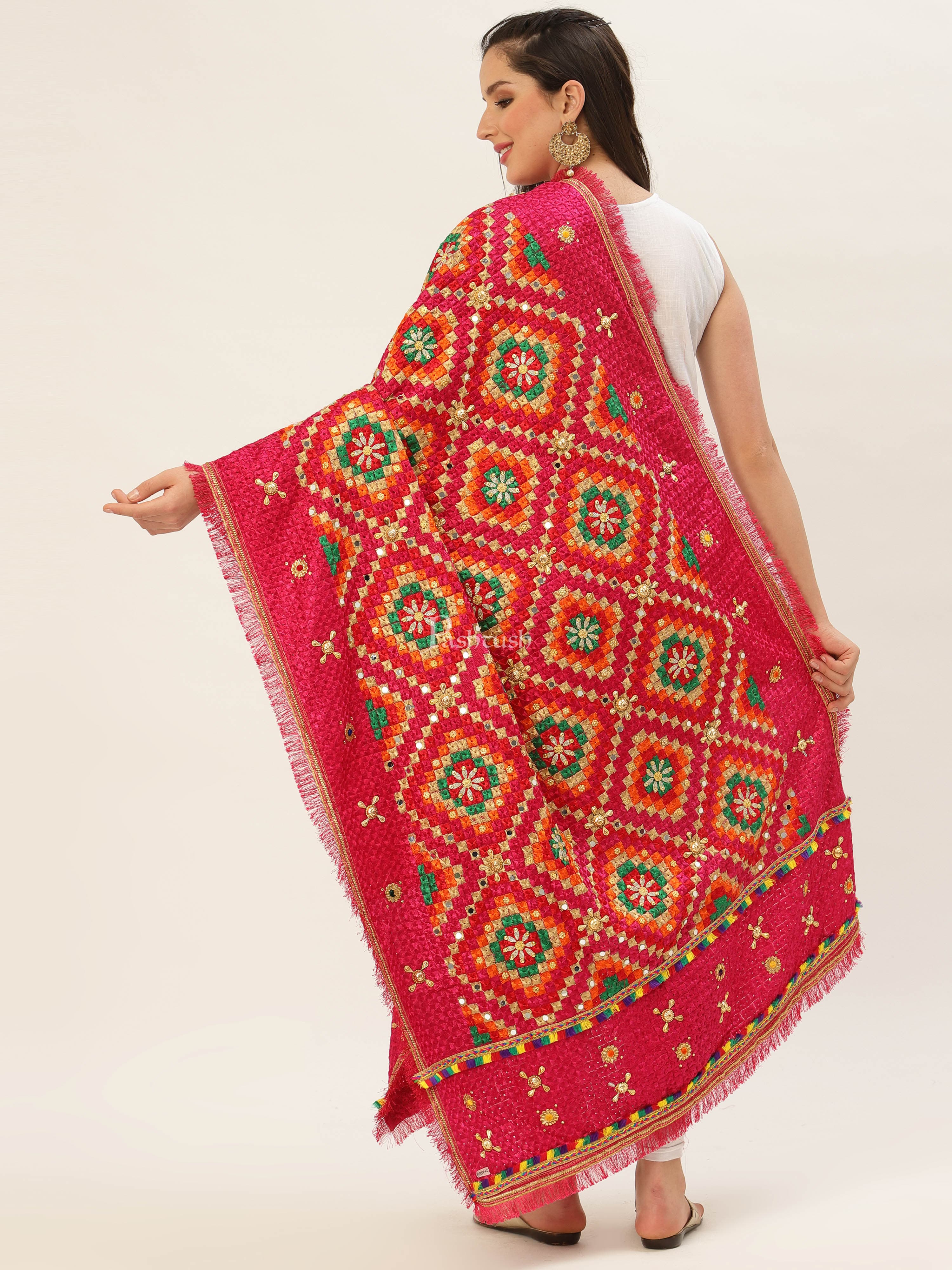 Pashtush Womens Phulkari Dupatta - Image 3