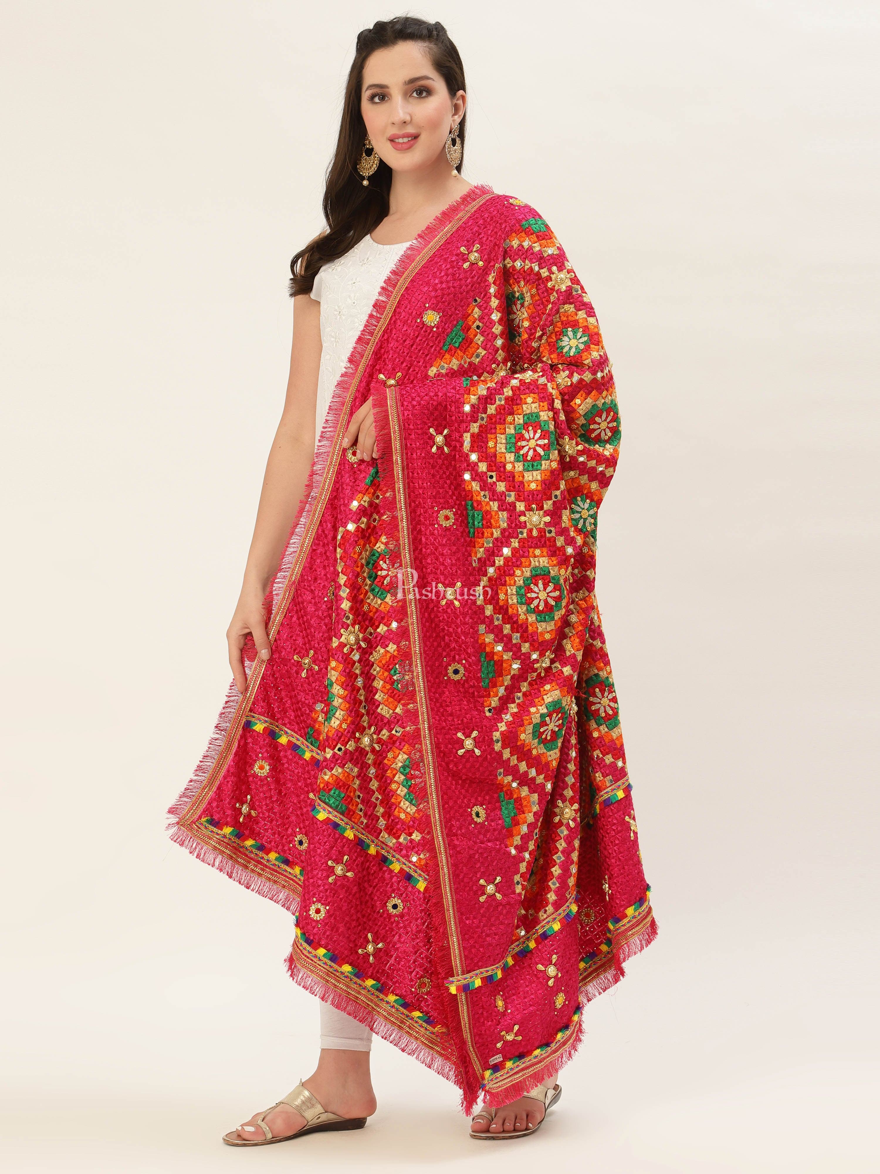Pashtush Womens Phulkari Dupatta - Image 5