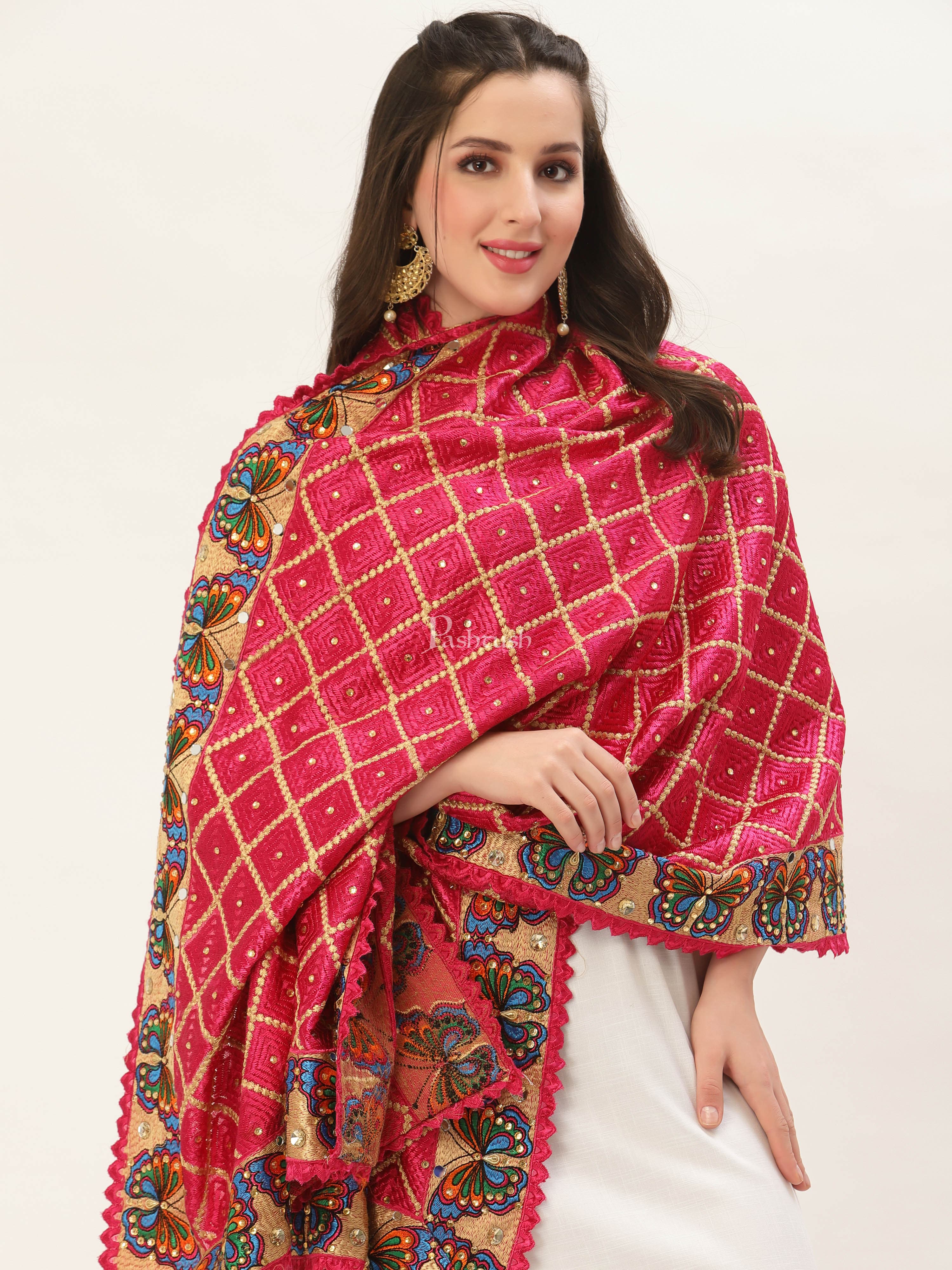 Pashtush Womens Phulkari Dupatta - Image 4