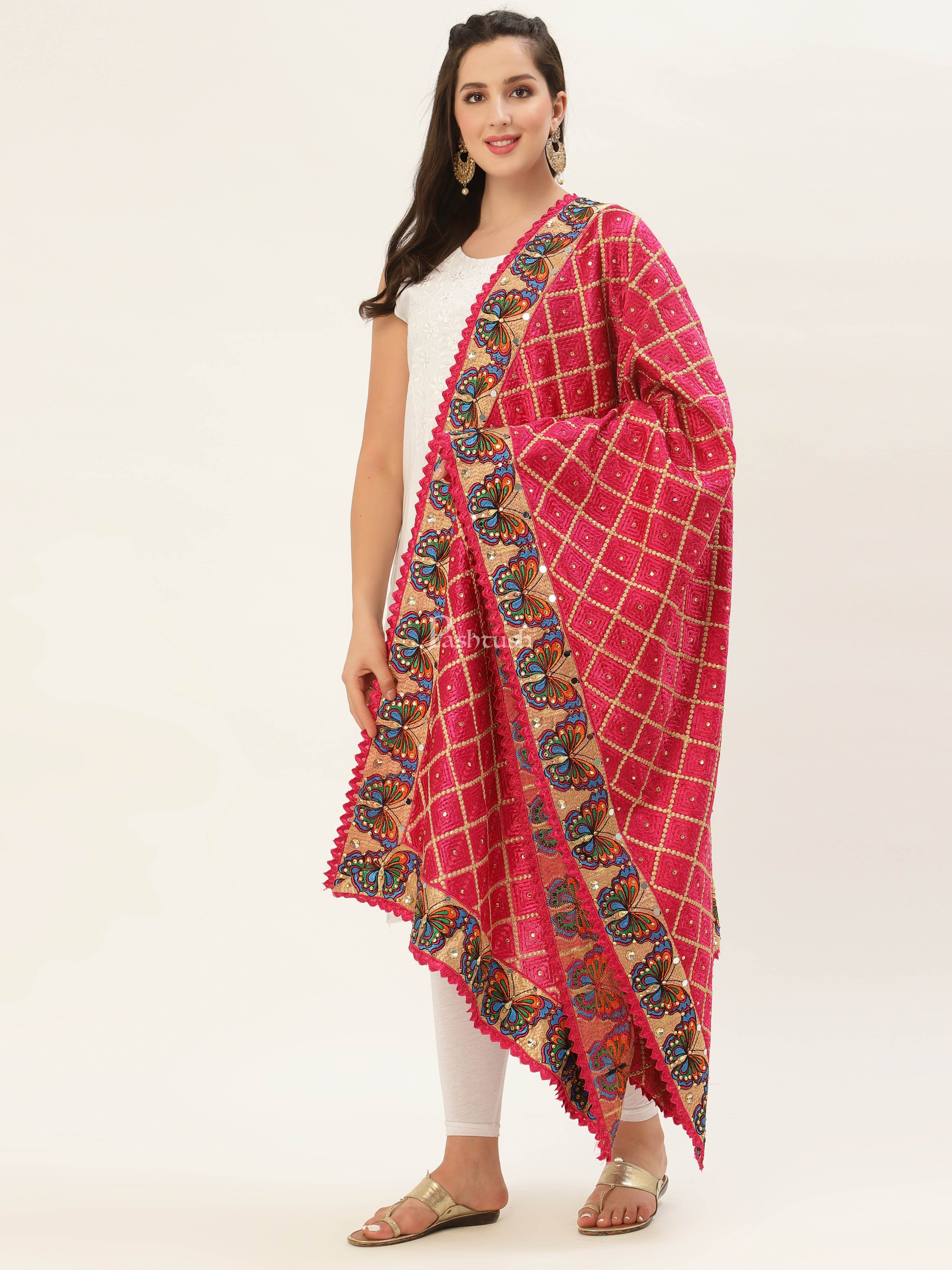 Pashtush Womens Phulkari Dupatta - Image 5