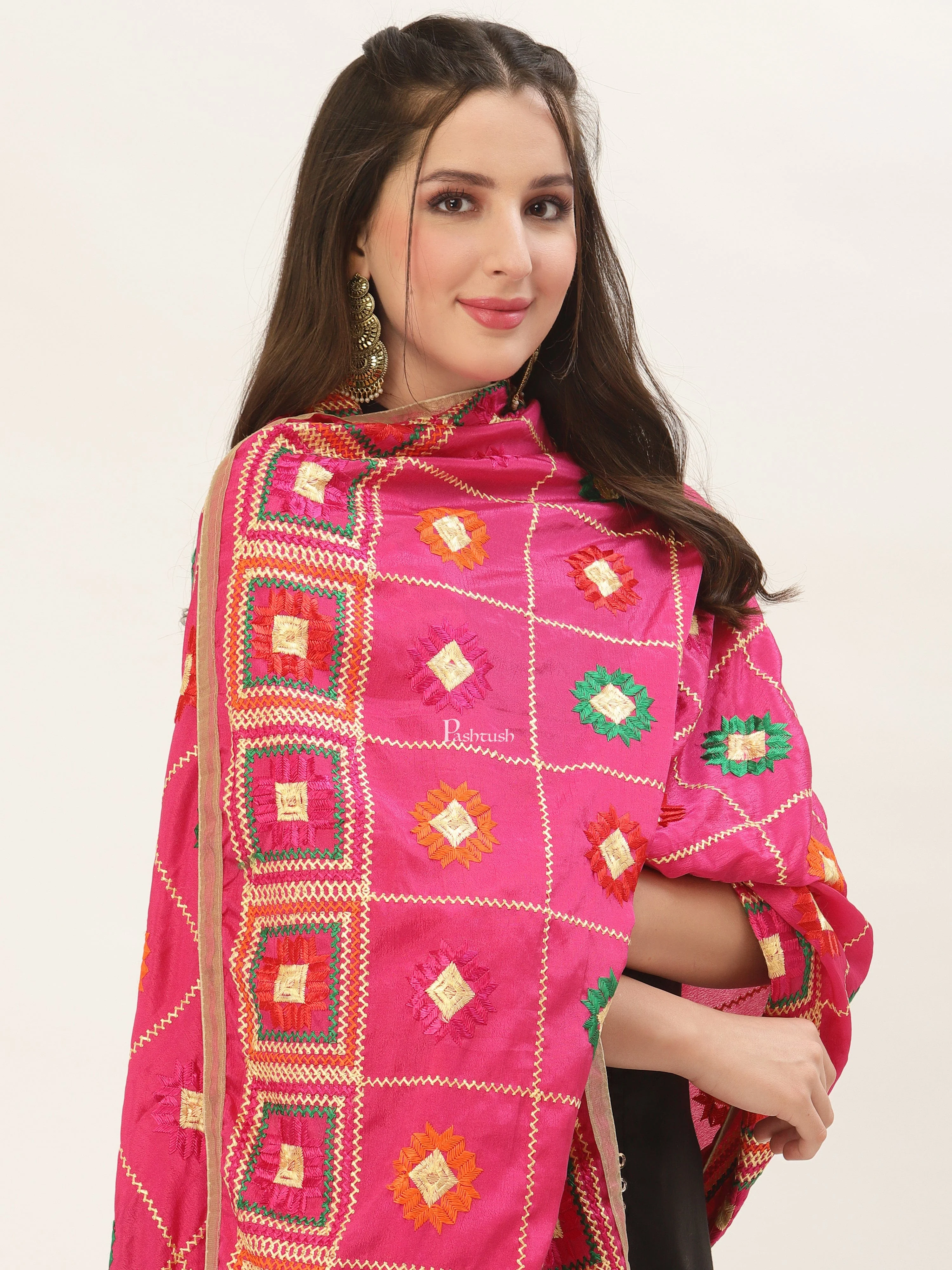 Pashtush Womens Phulkari Dupatta