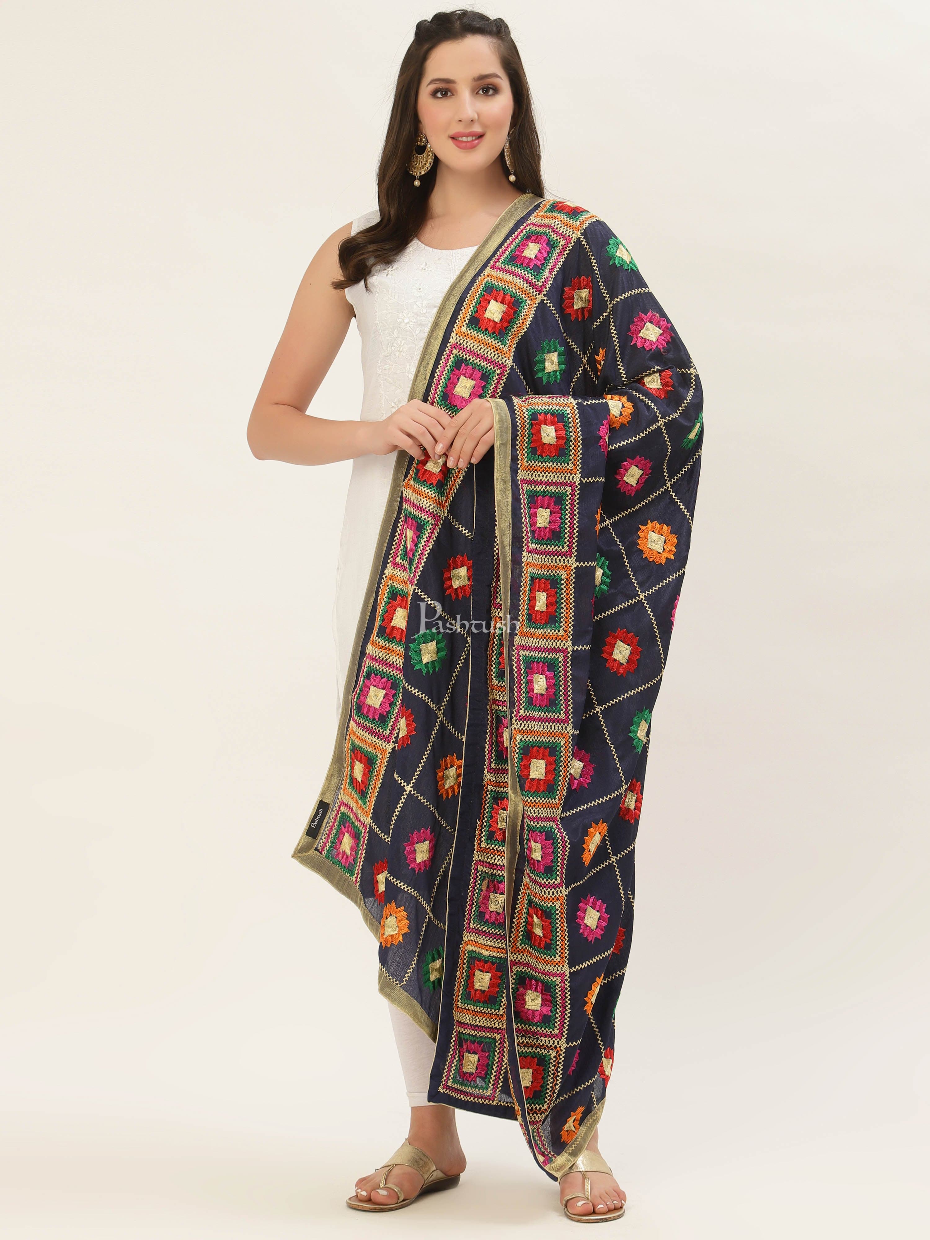 Pashtush Womens Phulkari Dupatta - Image 5