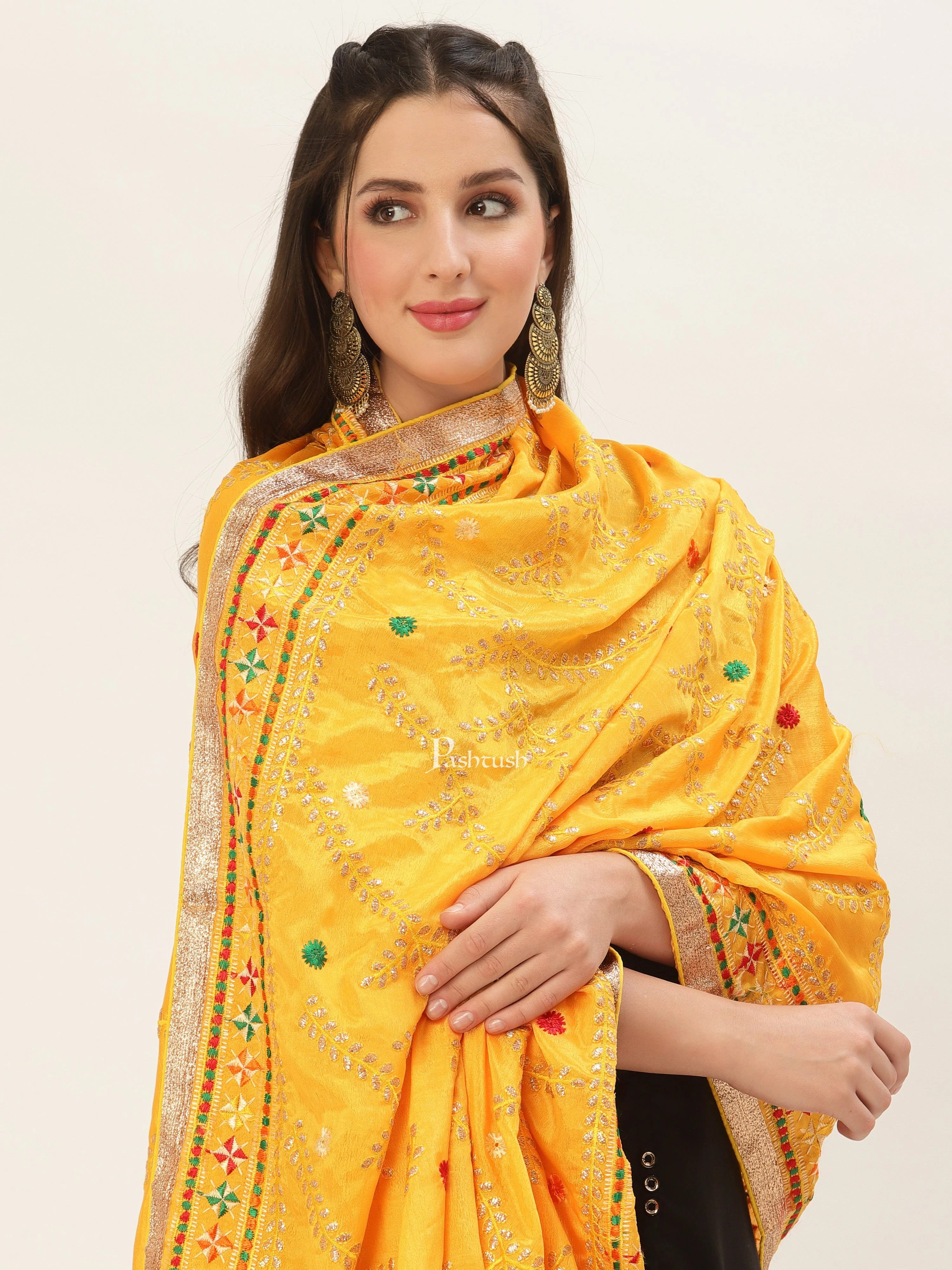 Pashtush Womens Phulkari Dupatta - Image 4