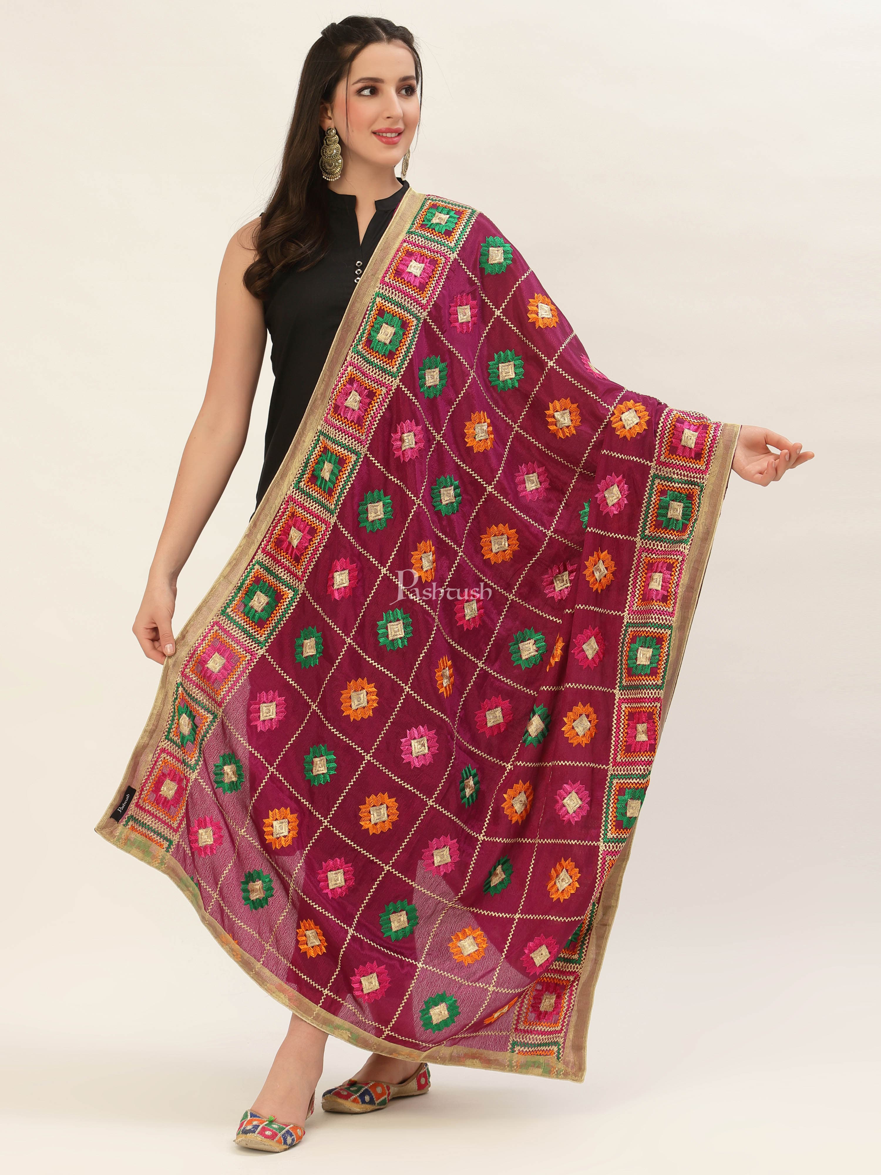 Pashtush Womens Phulkari Dupatta
