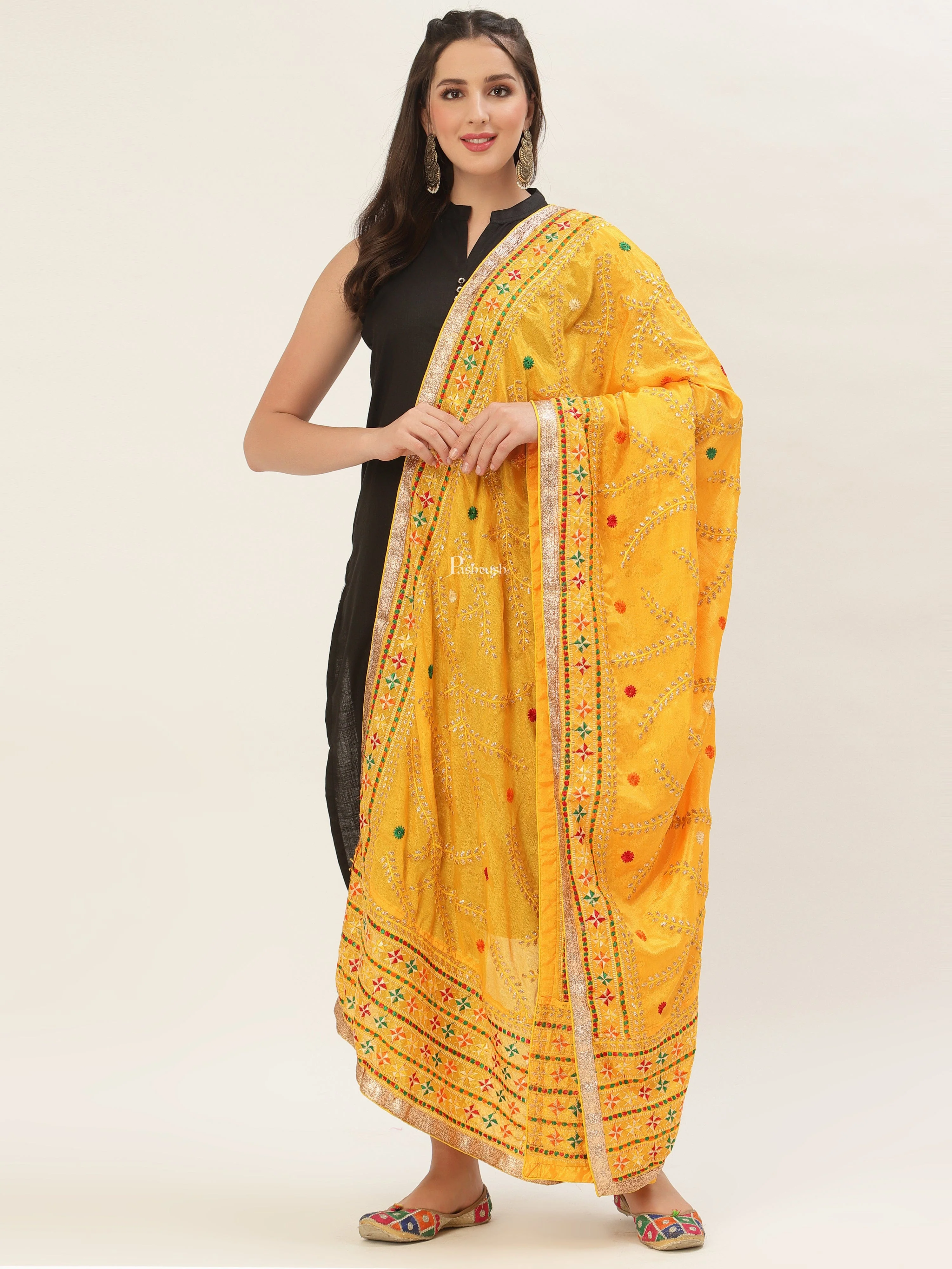 Pashtush Womens Phulkari Dupatta - Image 5