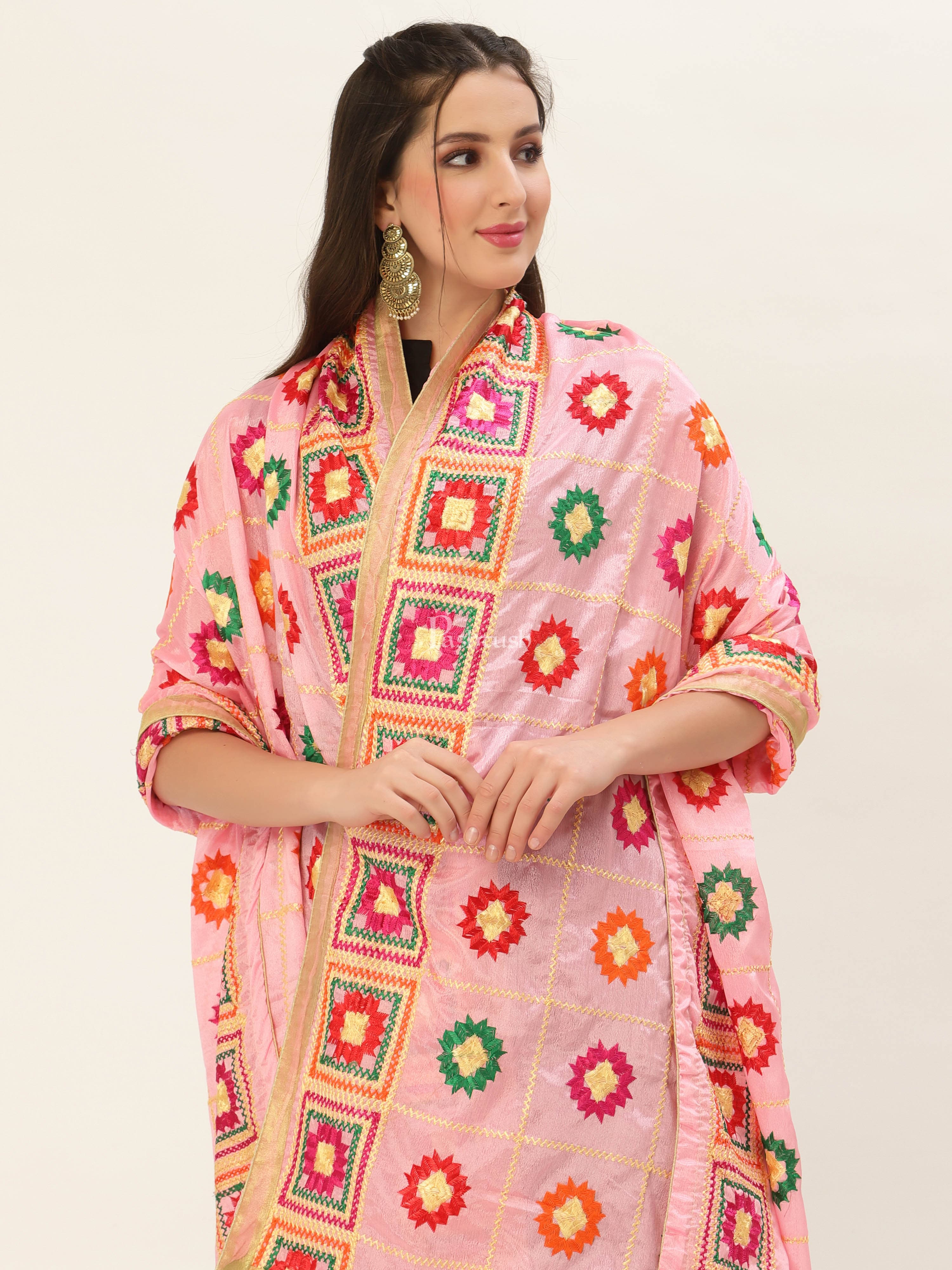 Pashtush Womens Phulkari Dupatta - Image 4
