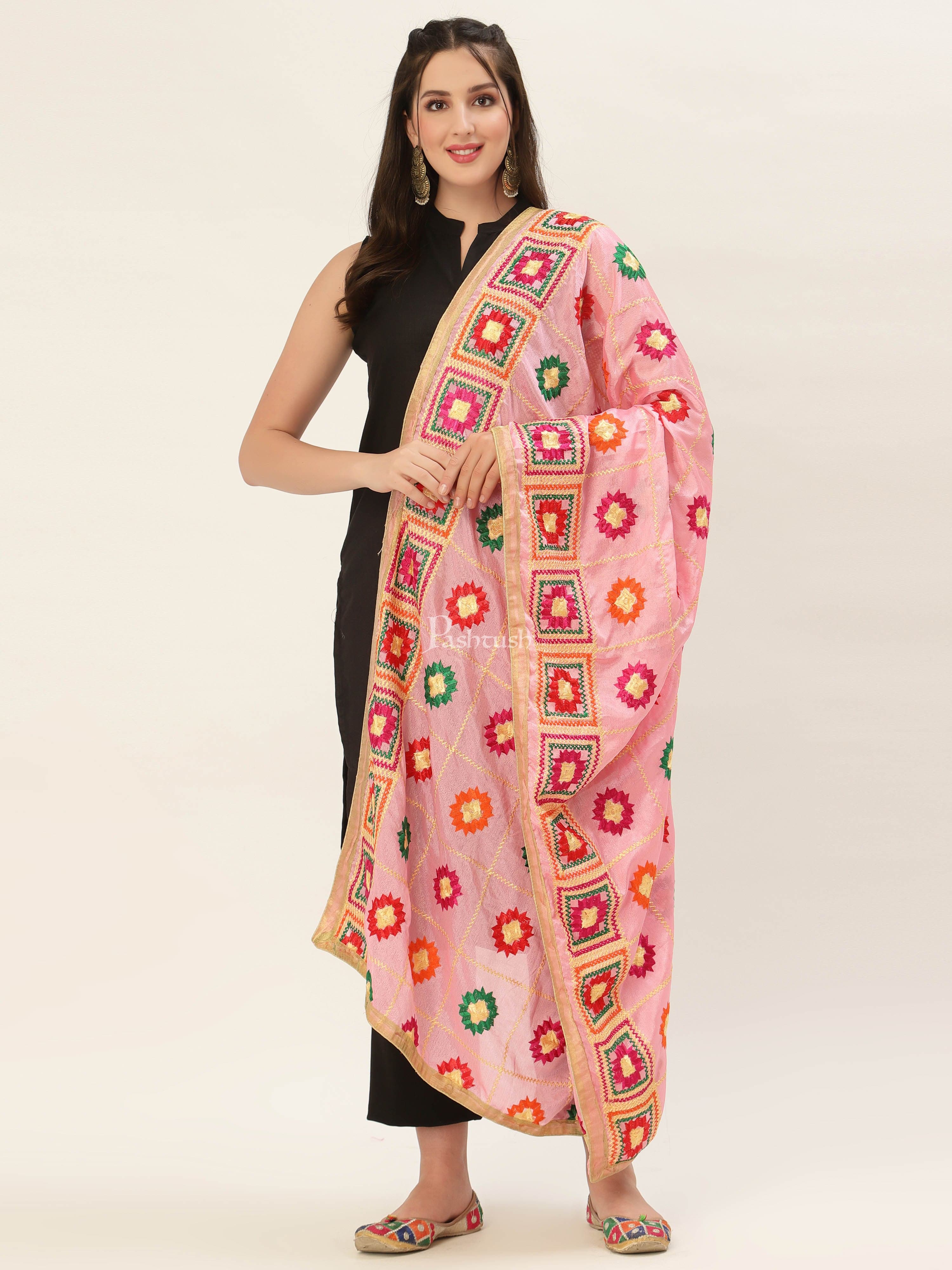 Pashtush Womens Phulkari Dupatta - Image 6