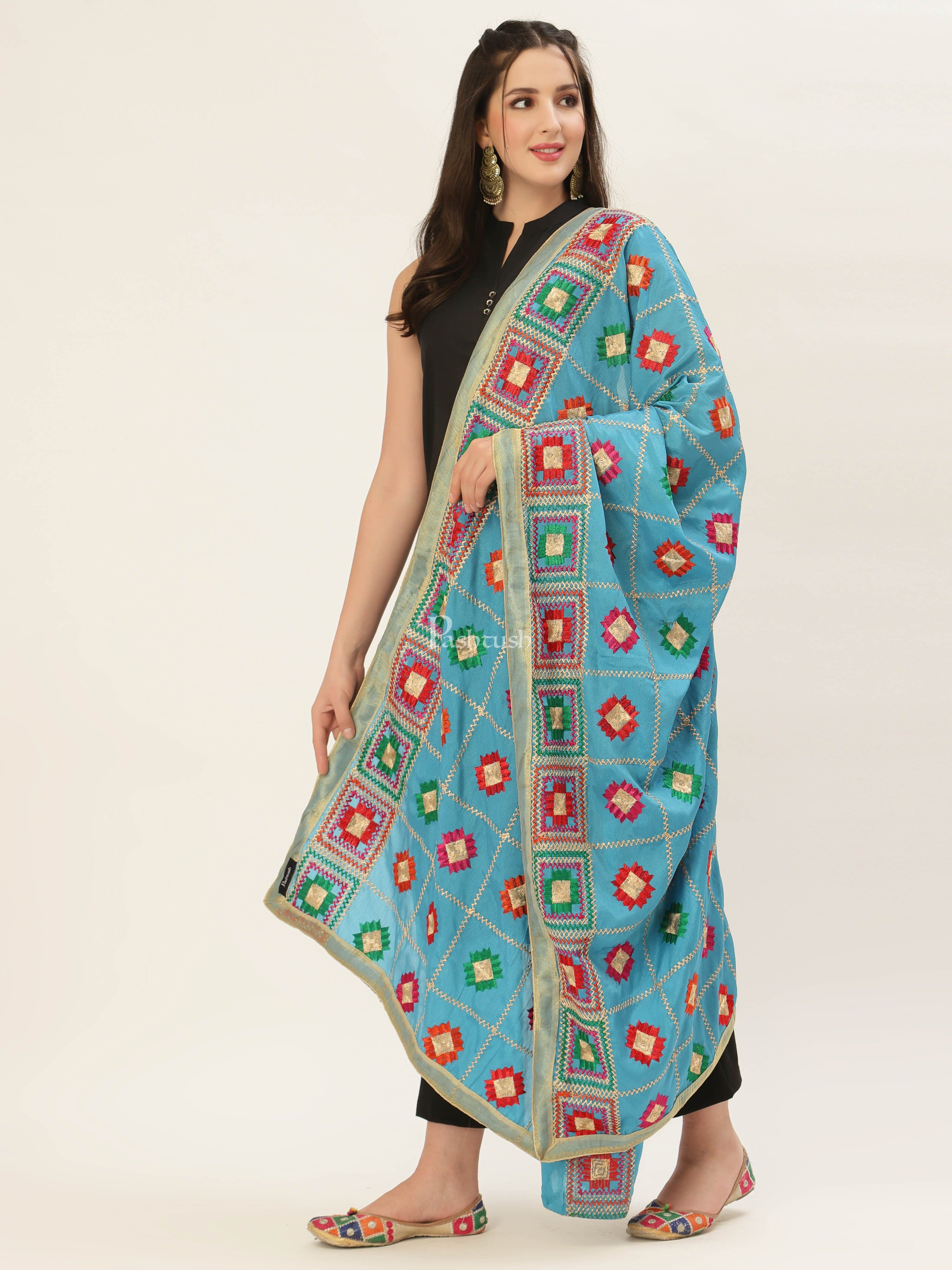Pashtush Womens Phulkari Dupatta - Image 5