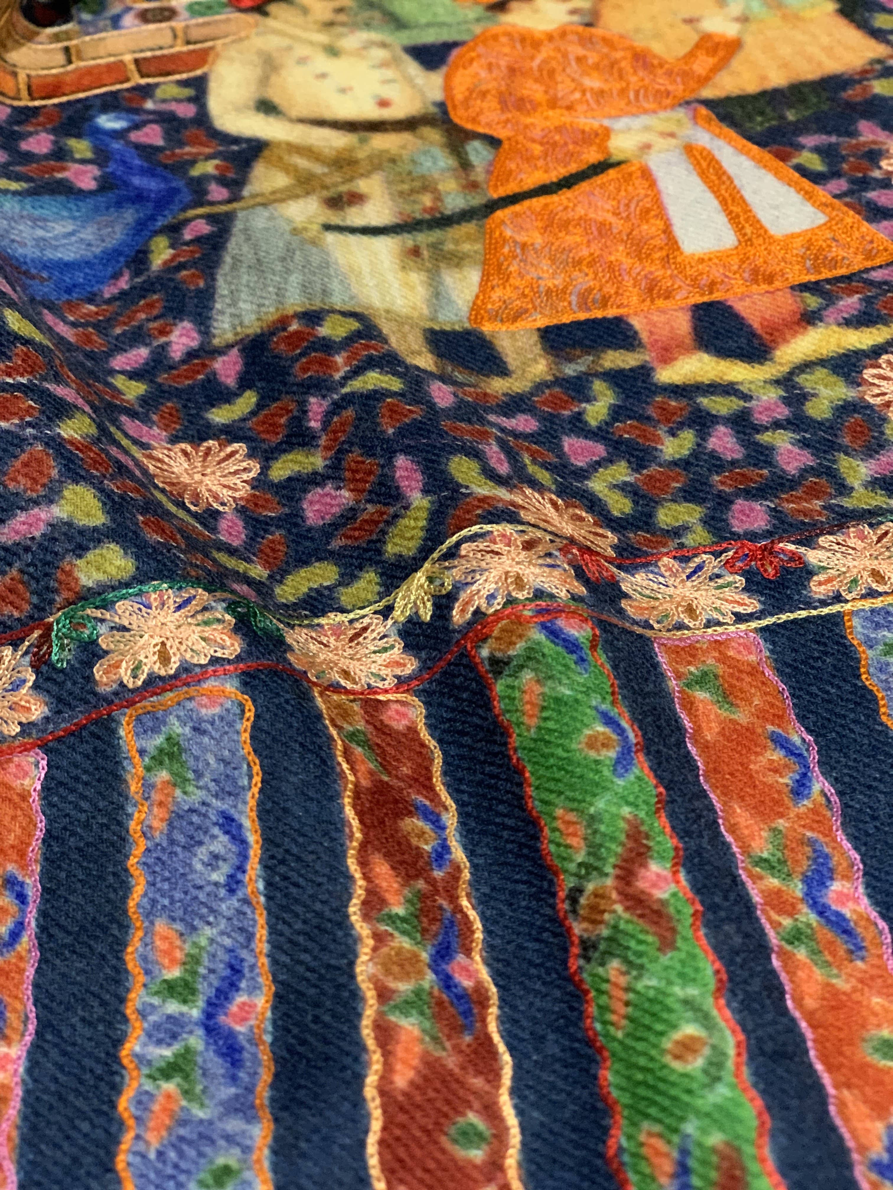 Pashtush Womens, Pure Wool, Printed Mughal Darbar Shawl, Woolmark Certified, Multicoloured - Image 7