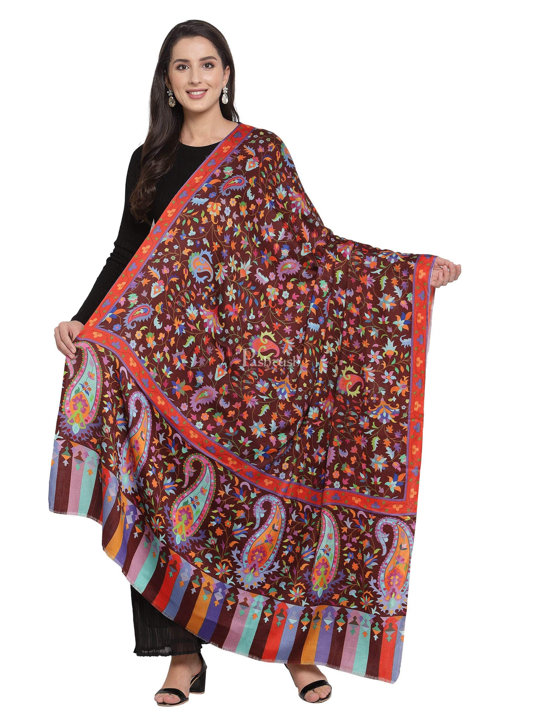 Pashtush Womens Pure Wool Printed Shawl, Soft And Warm - Image 3