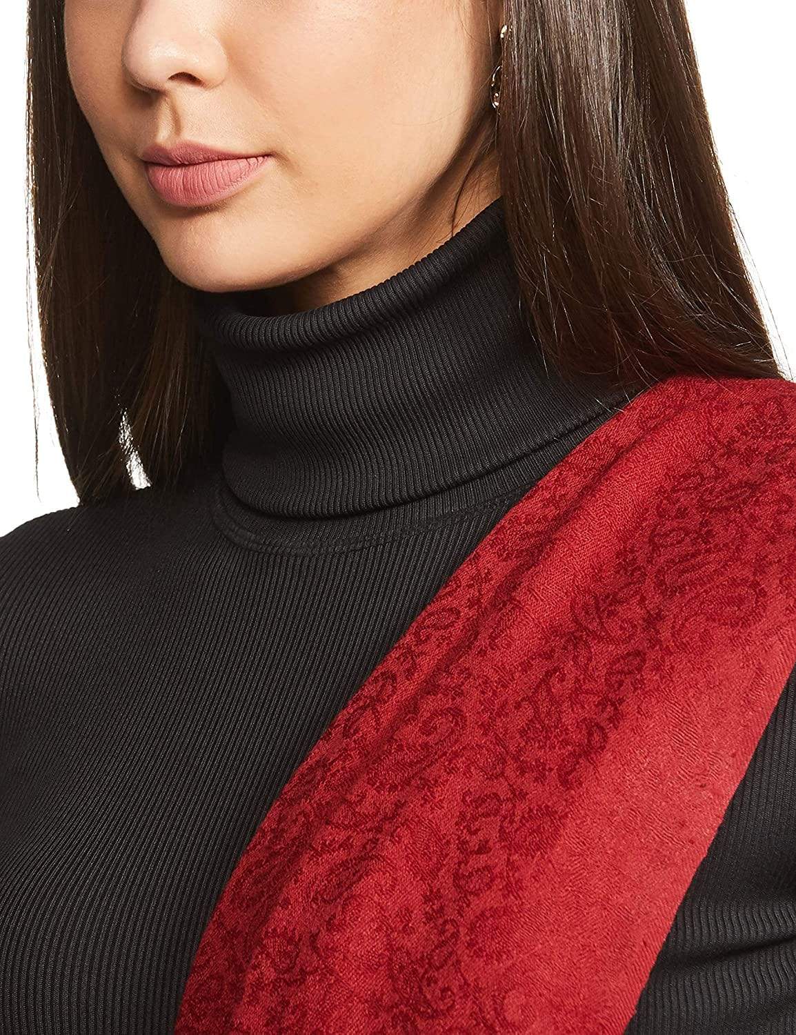 Pashtush Women'S Reversible Fine Wool Stole Scarf - Maroon - Image 7
