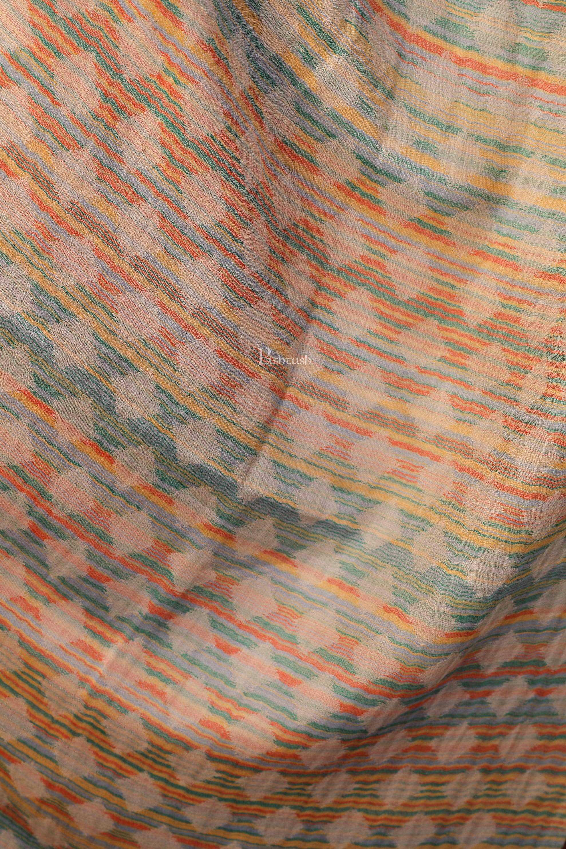 Pashtush Womens Reversible Stole, 100% Pure Wool With Woolmark Certification - Image 3