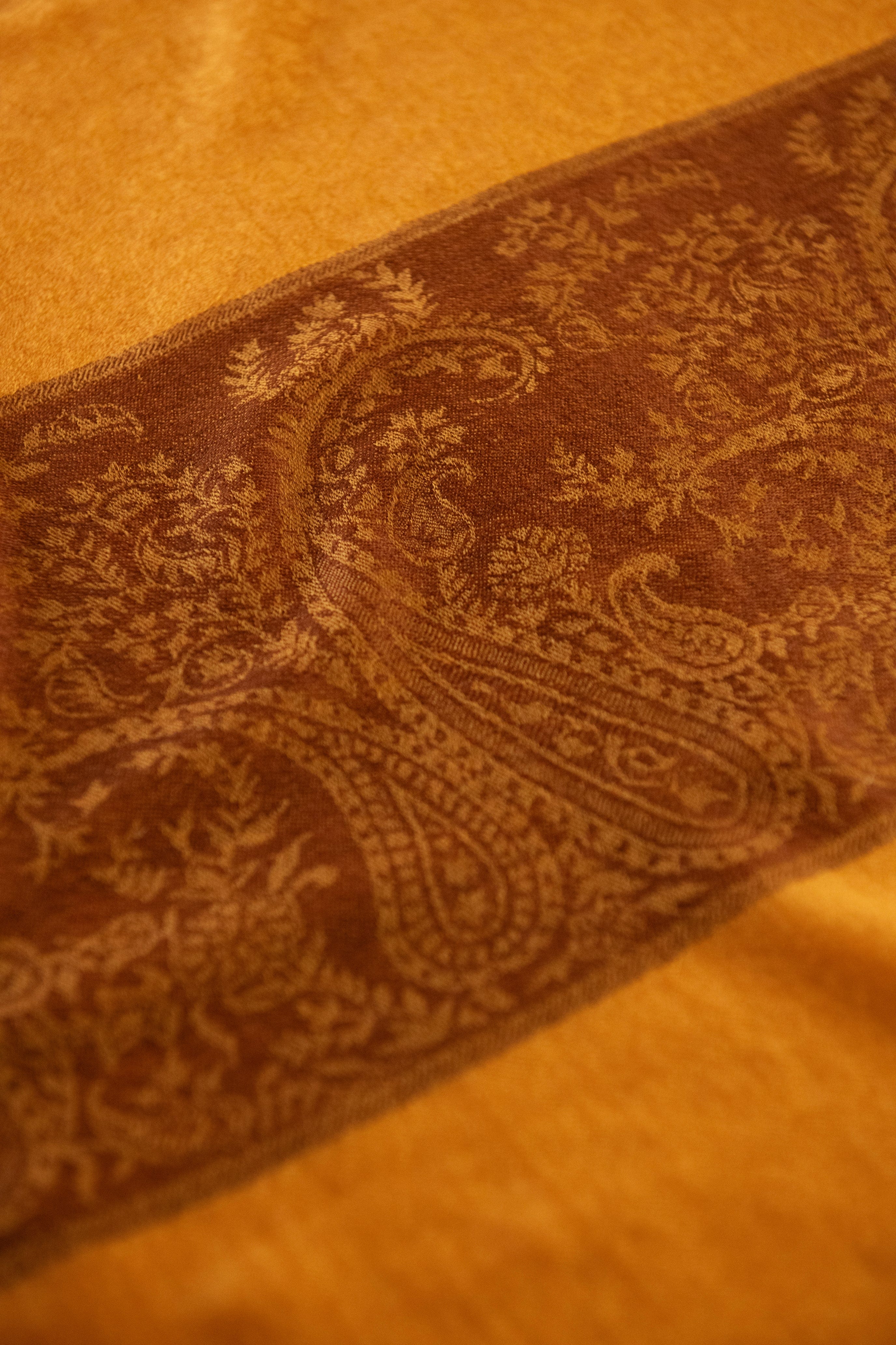 Pashtush Women'S Reversible Stole, Chanting Paisley Scarf, Bright Mustard - Image 6
