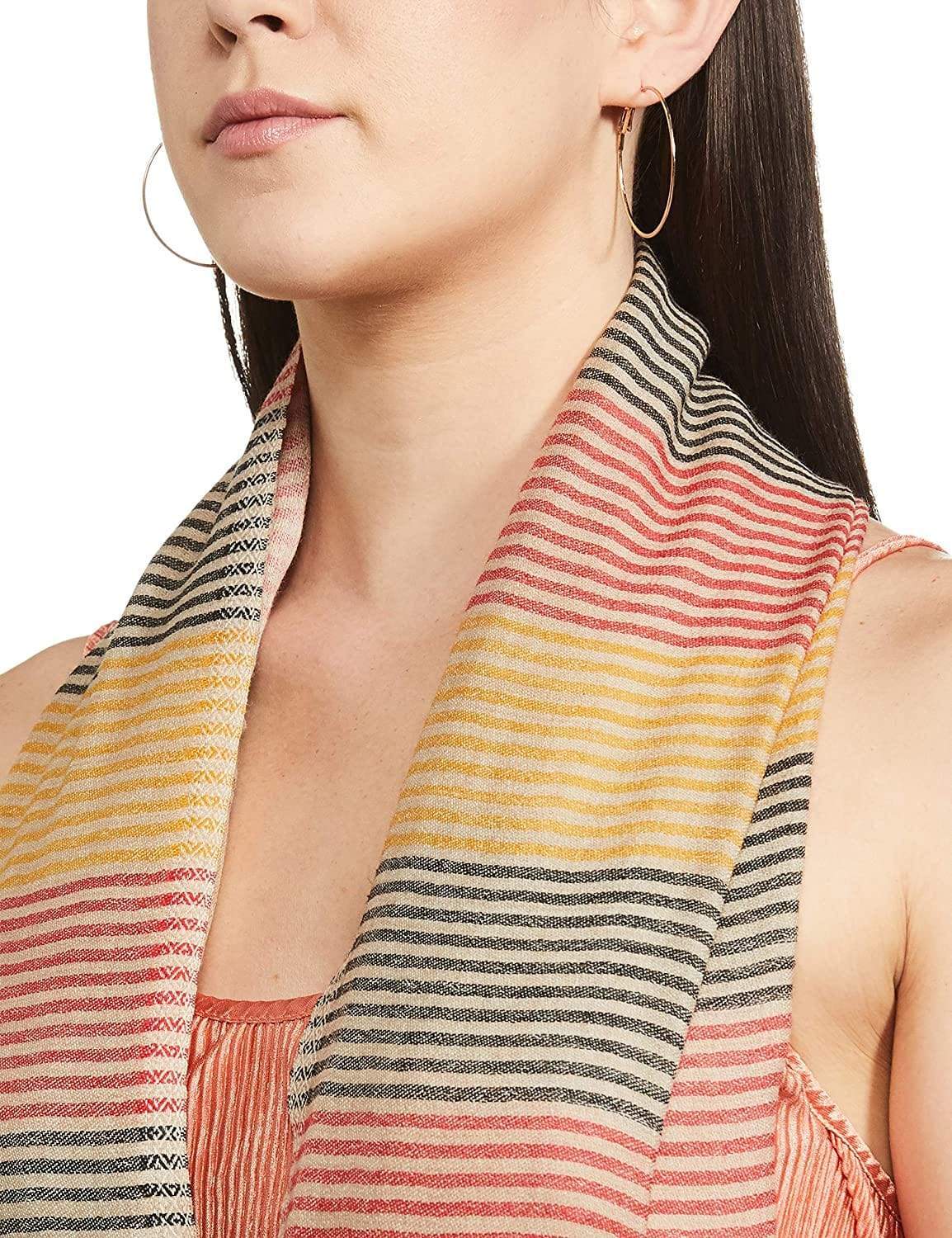 Pashtush Women'S Reversible Stole, Aztec Weave Scarf, Beige - Image 7