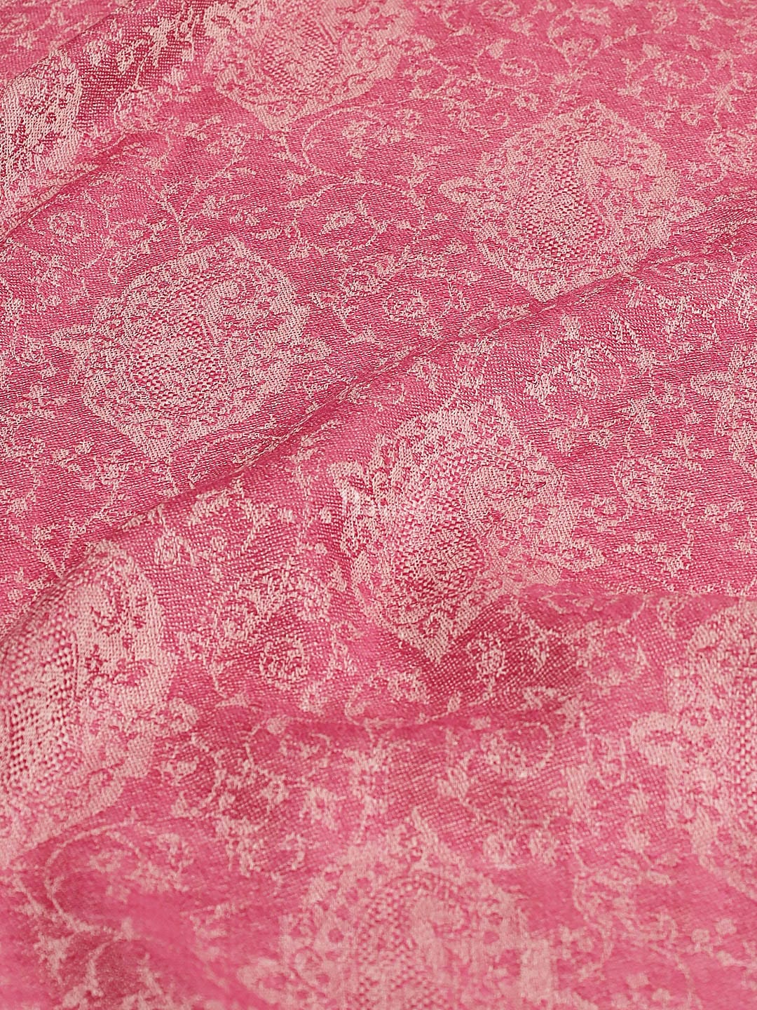 Pashtush Women's Reversible Stole, With Paiseley Weave, Majenta - Image 3