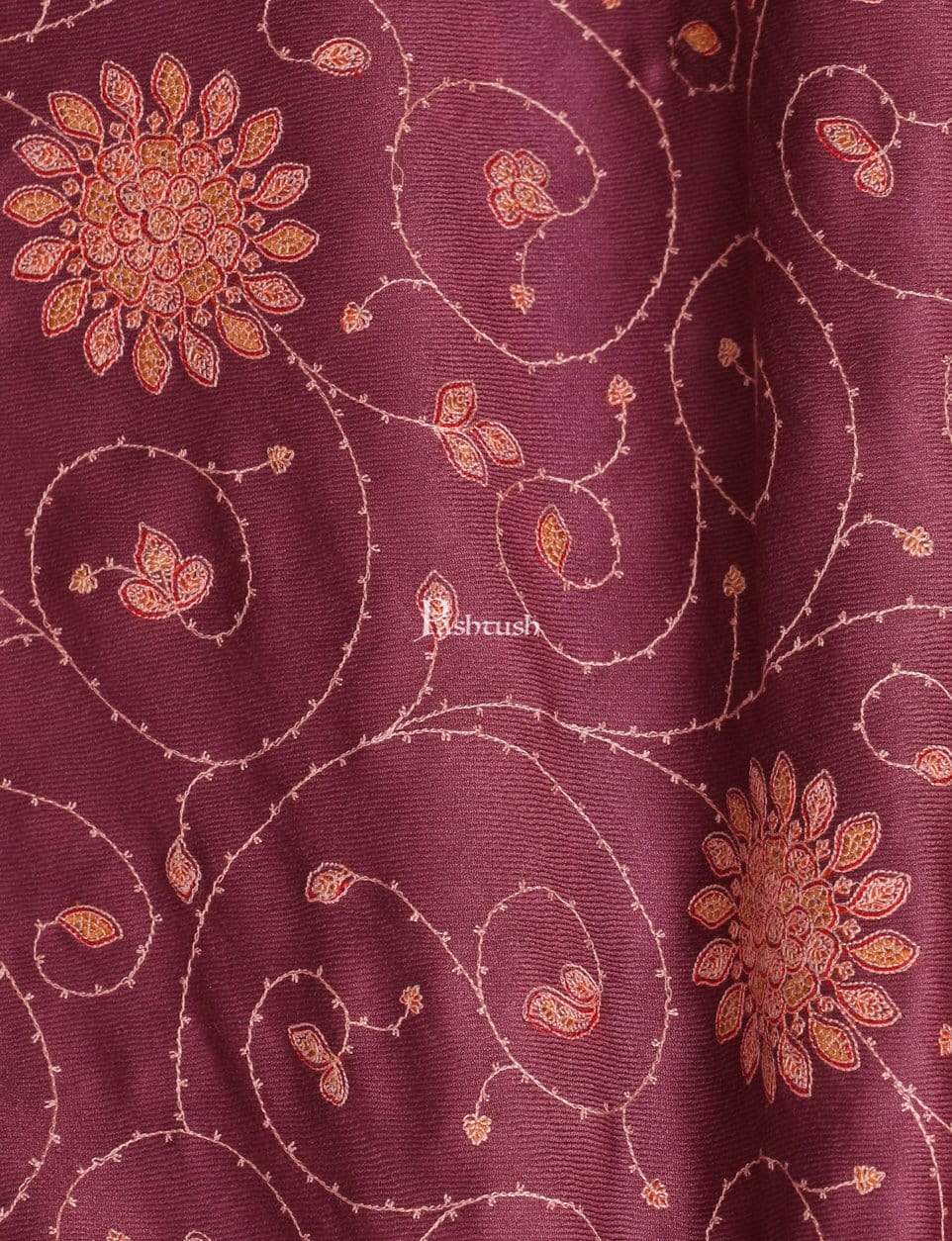 Pashtush Womens Shawl, Tone On Tone Embroidery, Soft, Light And Warm, Peel Lilac - Image 2