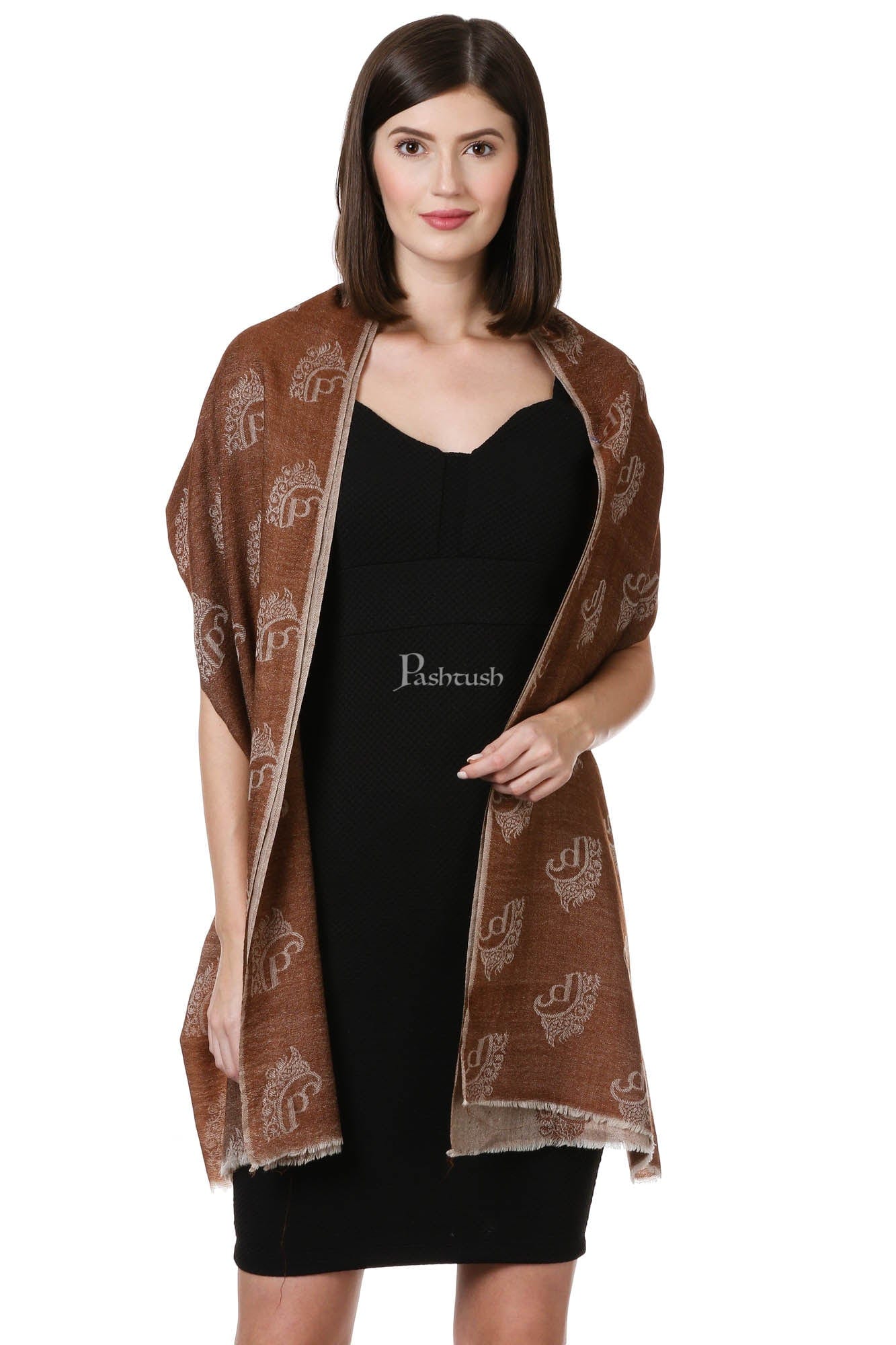 Pashtush Signature Scarf, Fine Wool Luxury Design Scarf, Stole, Weaving Design For Women - Image 4