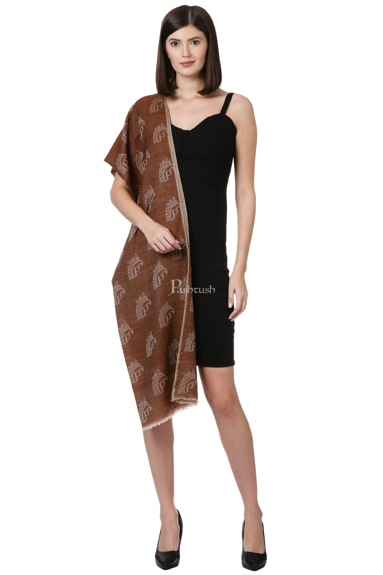 Pashtush Signature Scarf, Fine Wool Luxury Design Scarf, Stole, Weaving Design For Women - Image 5