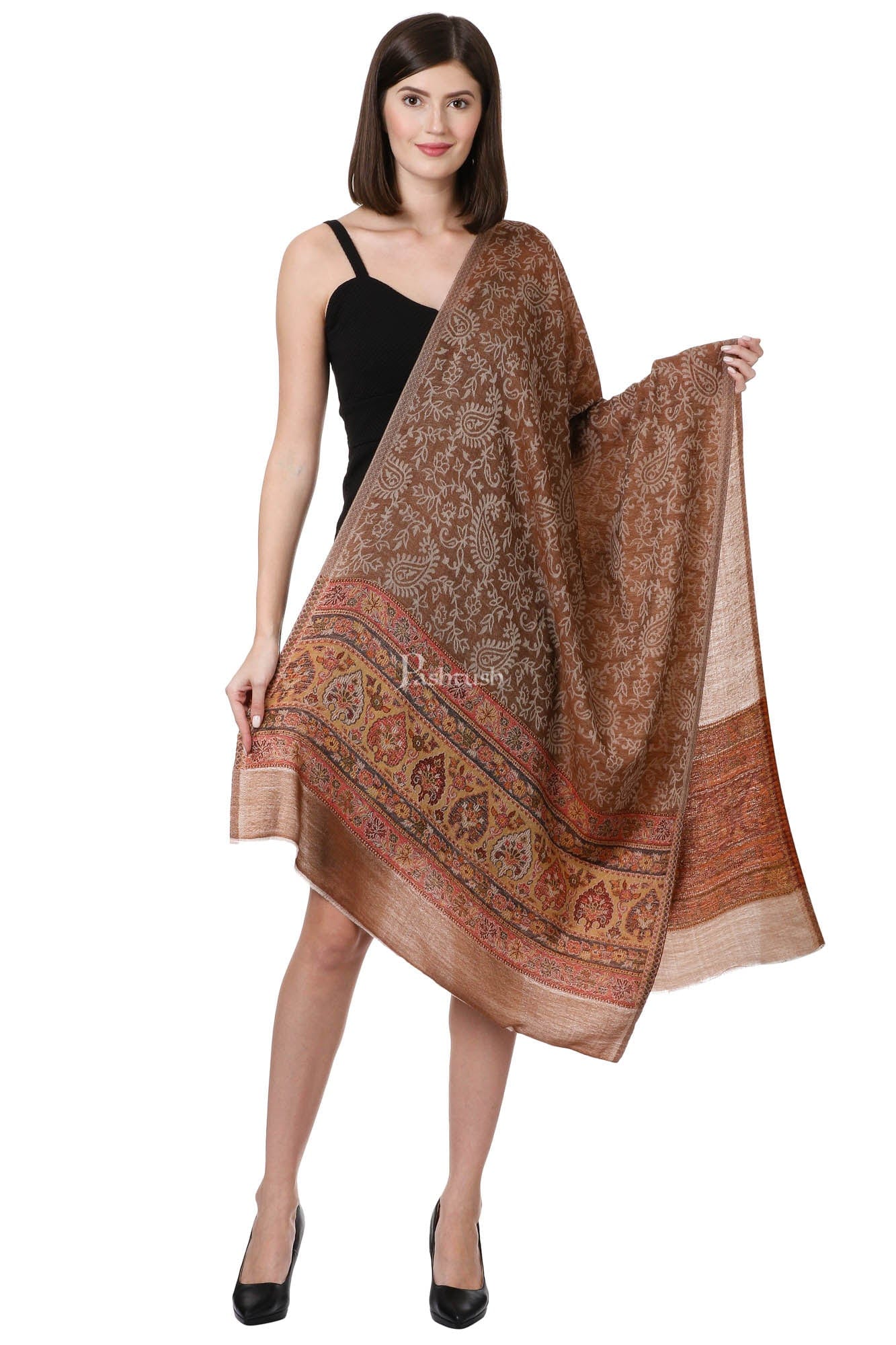 Pashtush Women'S Silk-Wool, Soft Reversible Stole - Image 3