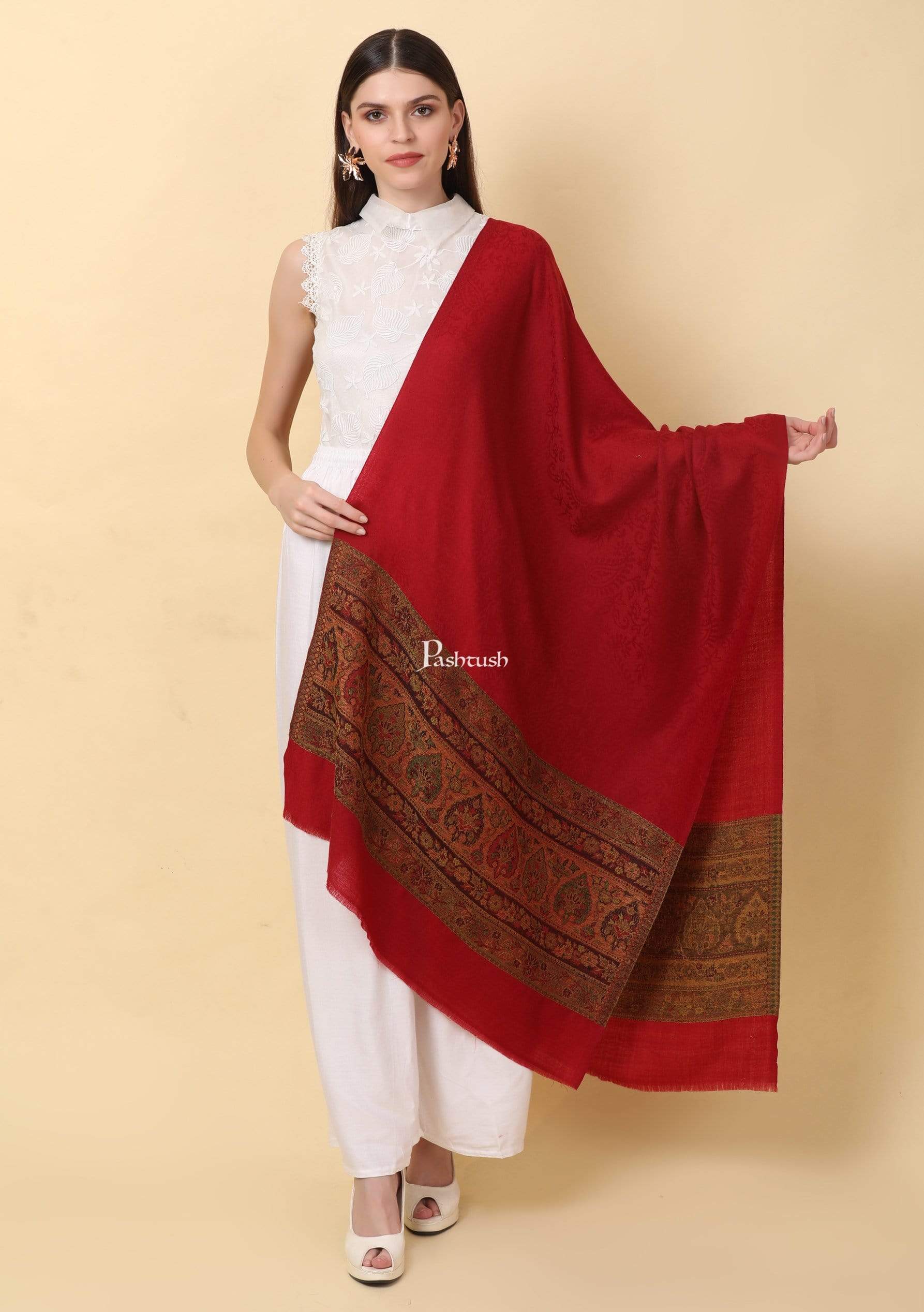 Pashtush Women'S Silk-Wool Reversible Stole - Image 2