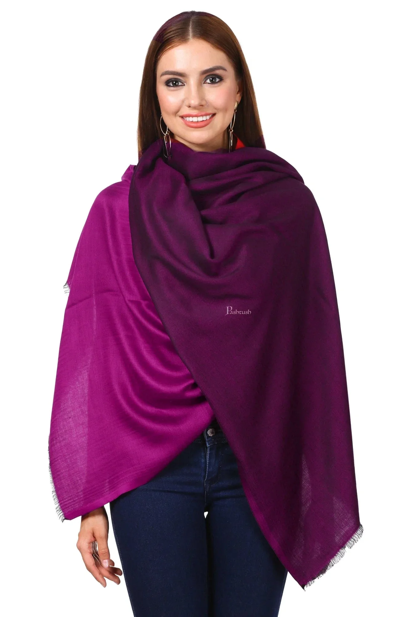 Pashtush Womens Silky Bamboo Reversible Scarf, Shawls, Stoles, Wraps - Image 2