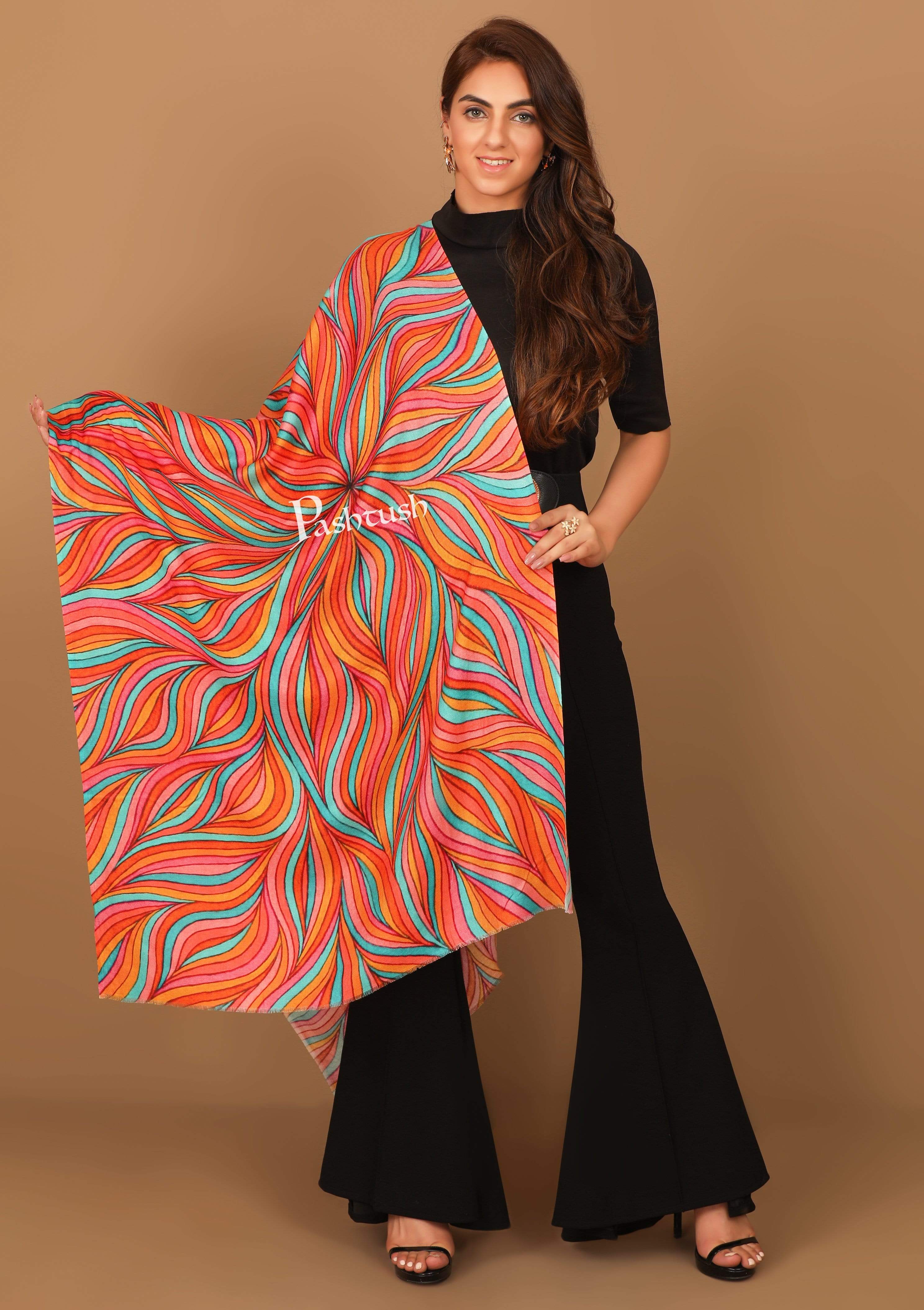 Pashtush Women'S Soft Bamboo Scarf, Casual, Printed Scarf, Extra Soft