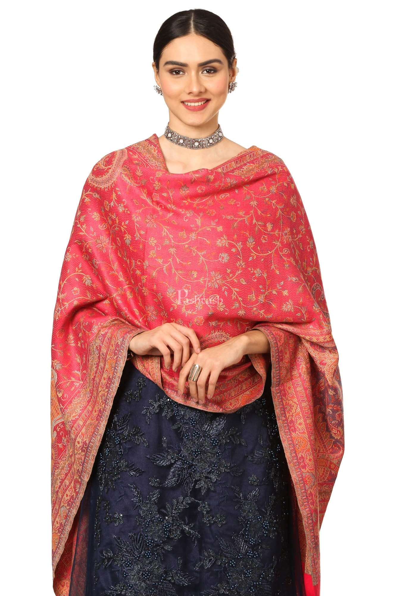 Pashtush Women'S Soft Bamboo Scarf, Casual, Stole, Wrap - Pink