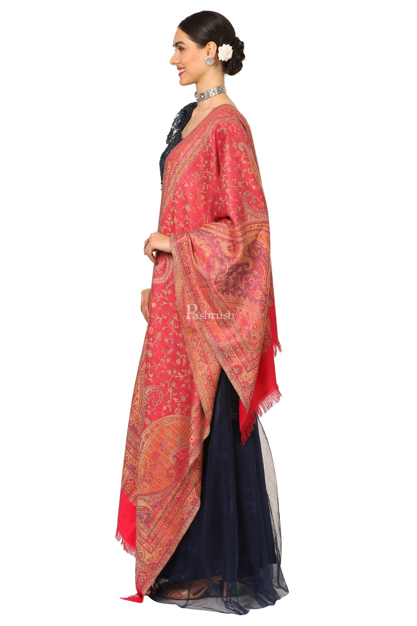 Pashtush Women'S Soft Bamboo Scarf, Casual, Stole, Wrap - Pink - Image 3
