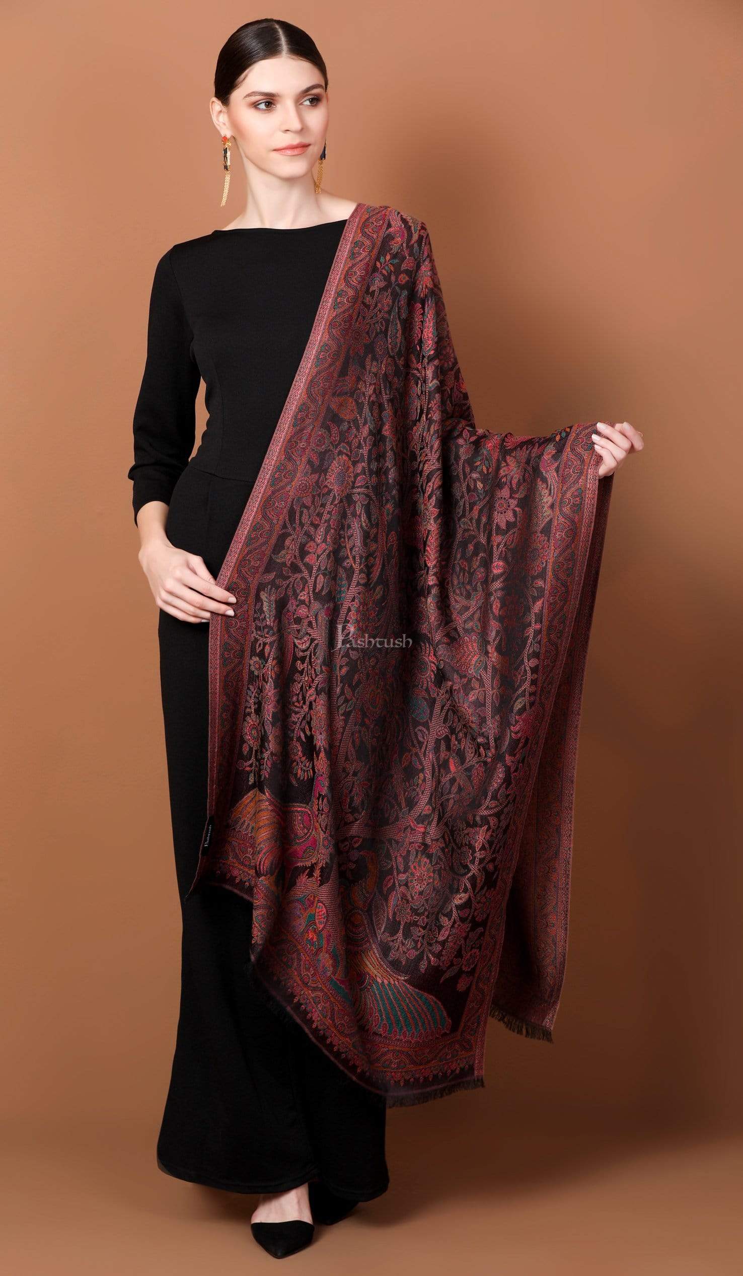 Pashtush Women'S Soft Bamboo Scarf, Ethnic Design - Image 3